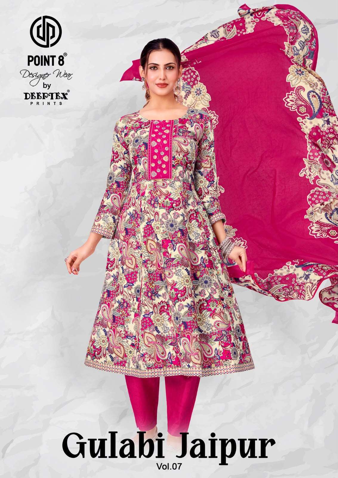 Deeptex Gulabi Jaipur Vol-7 Cotton Anarkali Readymade Suit Wholesale Catalogue