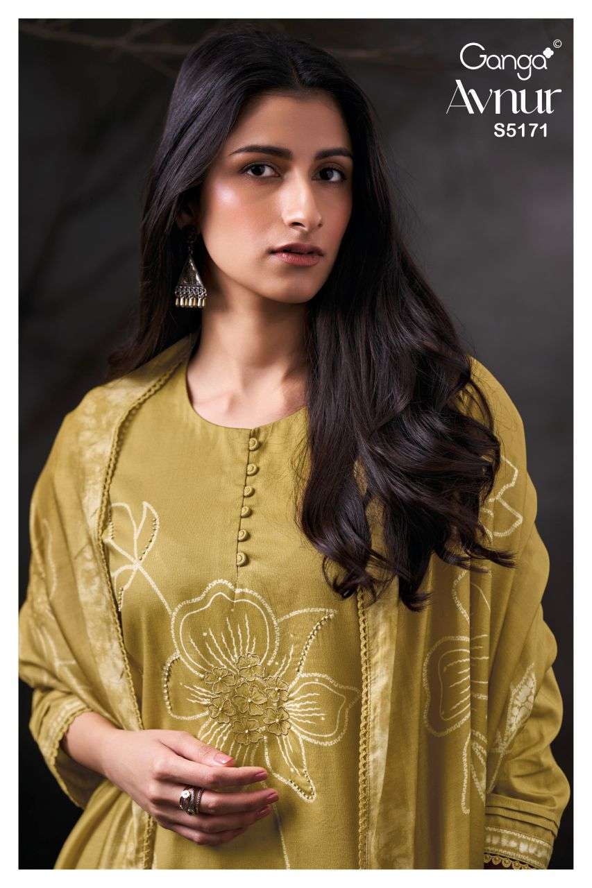 GANGA FASHION AVNUR 5171 HAND EMBROIDERED SALWER KAMEEZ BEST RATE DEALER 