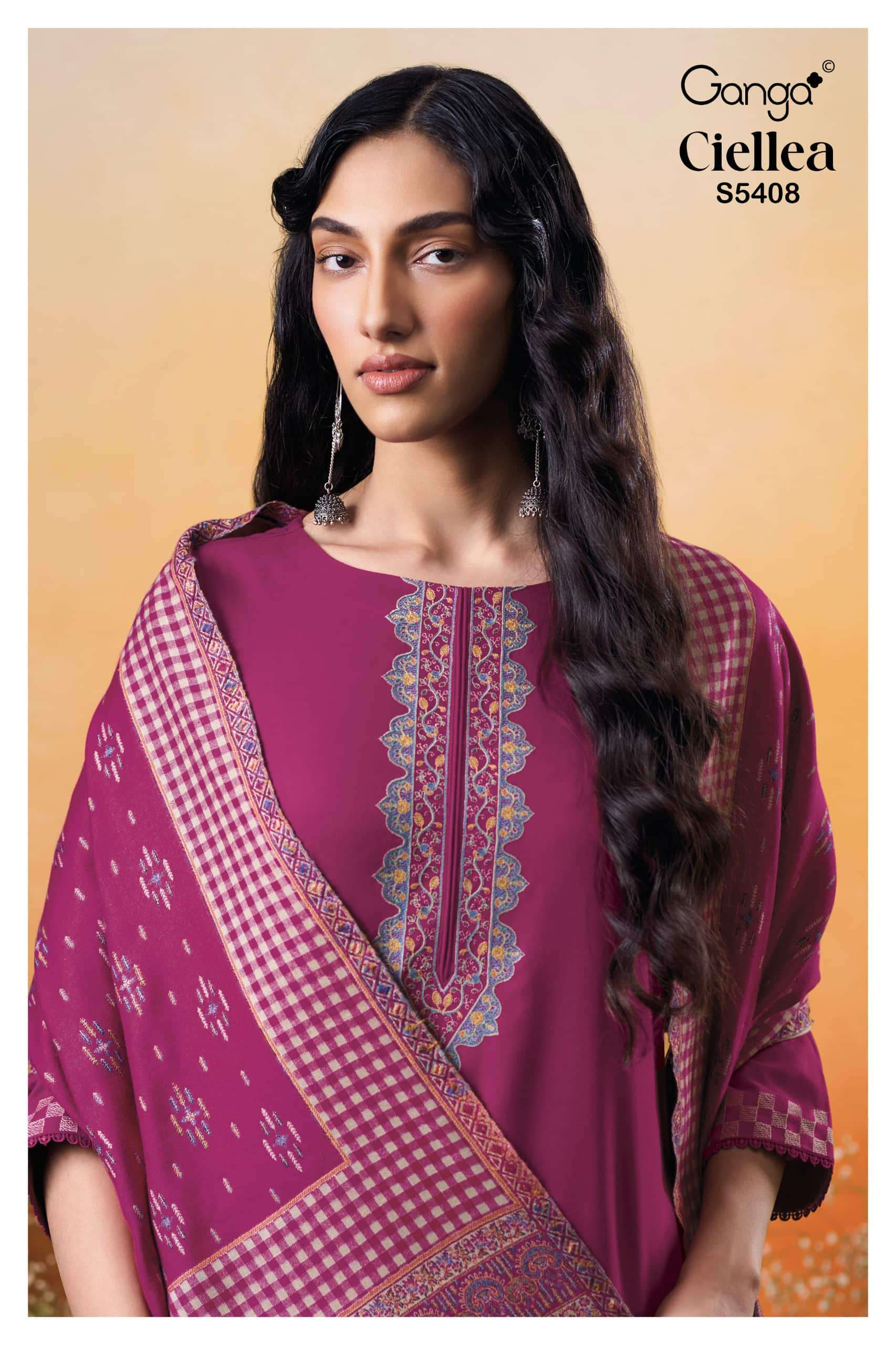 Ganga Fashion Ciellea 5408 Pure Pashmina Wholesale Catalogue