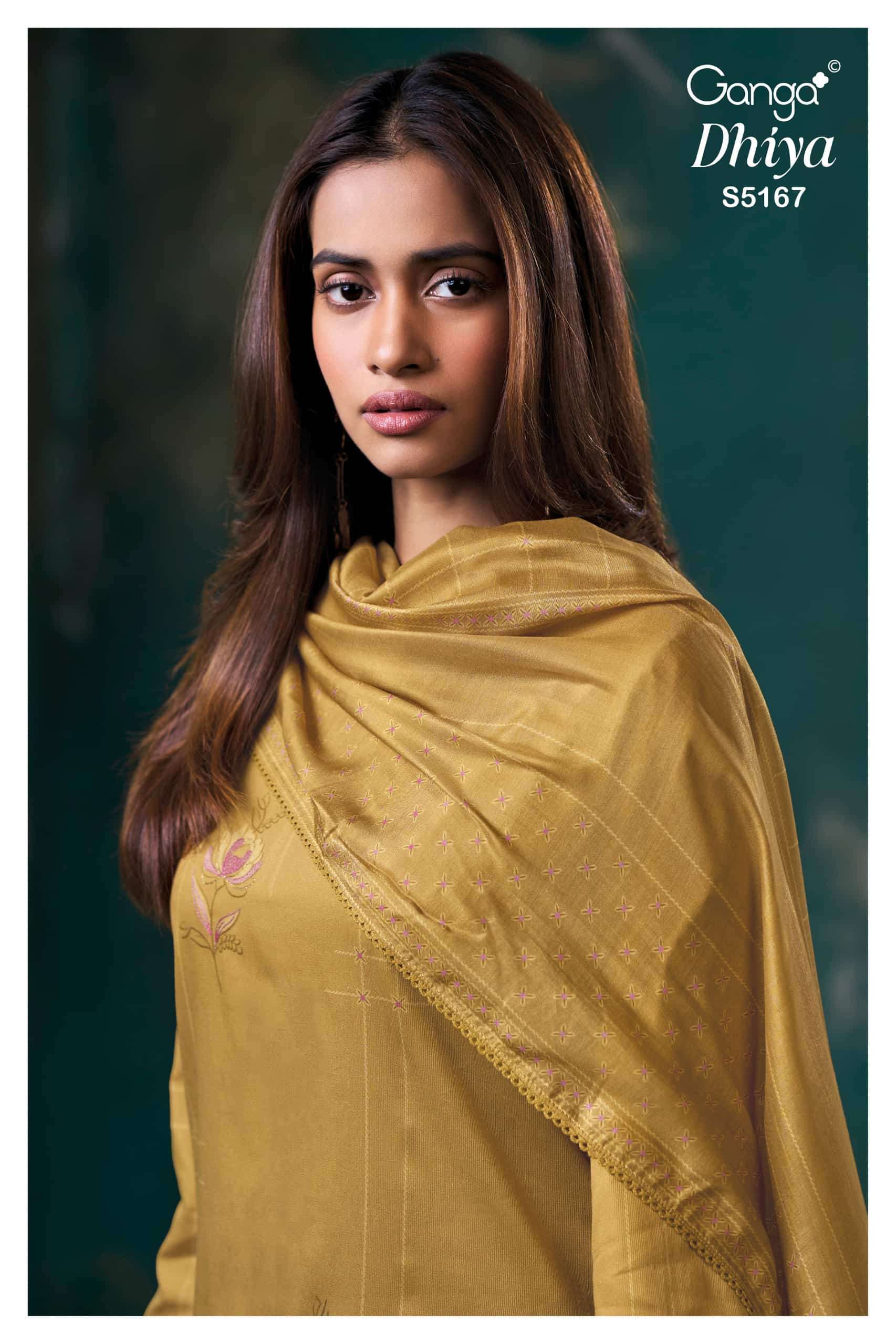 GANGA FASHION DHIYA 5167 PREMIUM CORDUROY FACNY SUIT CATALOG WHOLESALER 