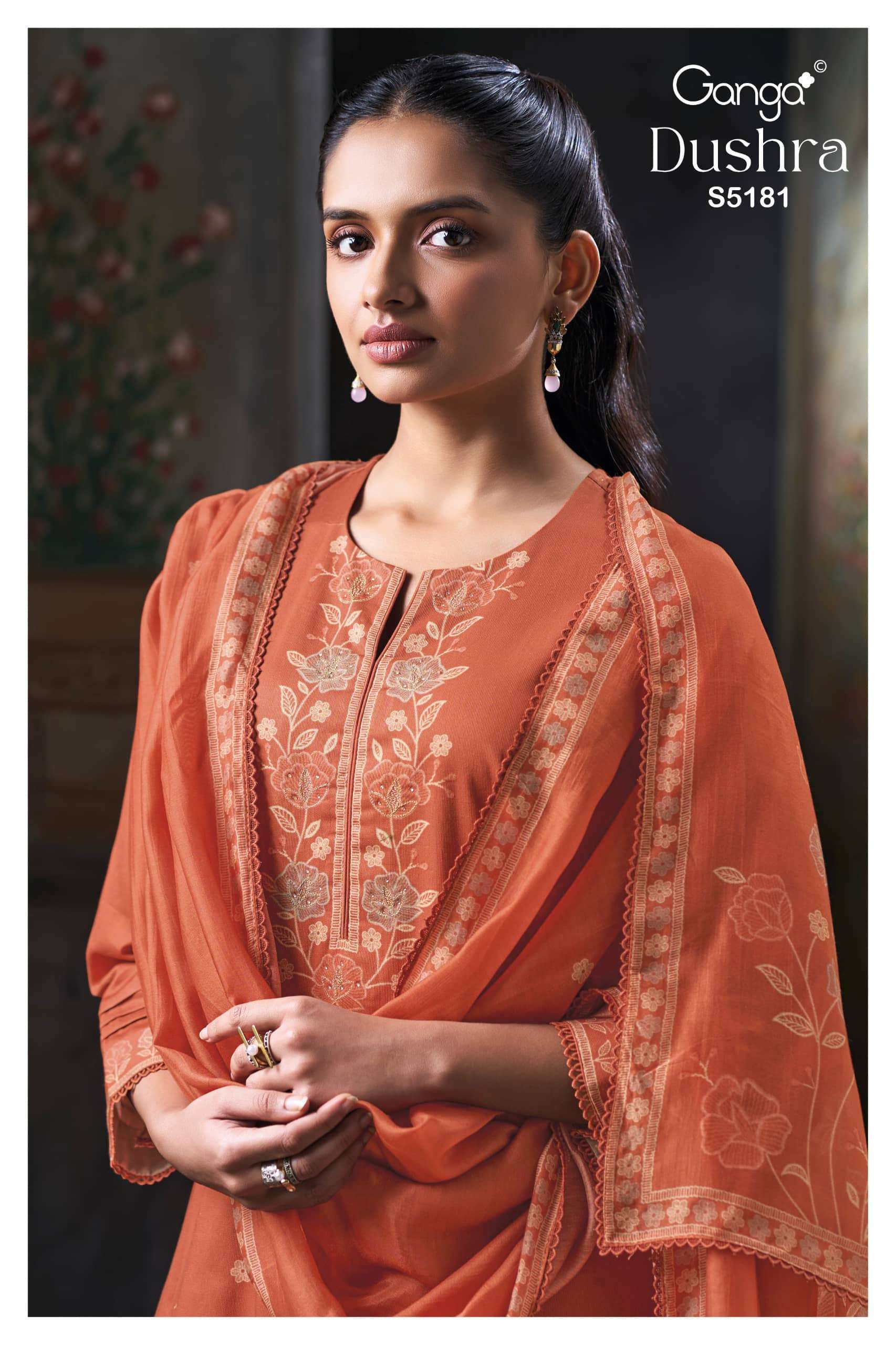 Ganga Fashion Dushra 5181 Premium Suit Collection Wholesale