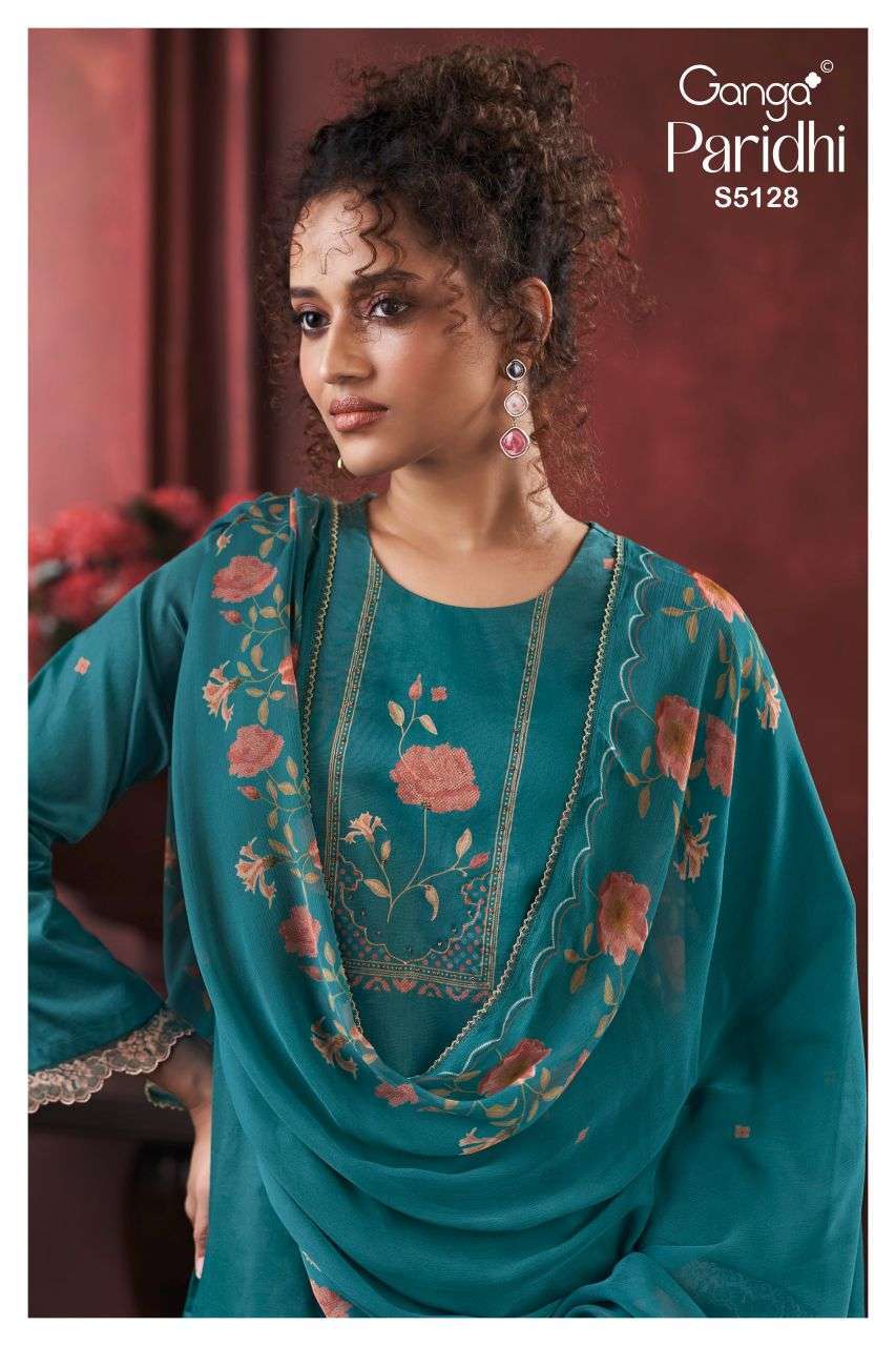 GANGA FASHION PARIDHI 5128 COTTON SATIN HANDWORK SALWER KAMEEZ BEST RATE 