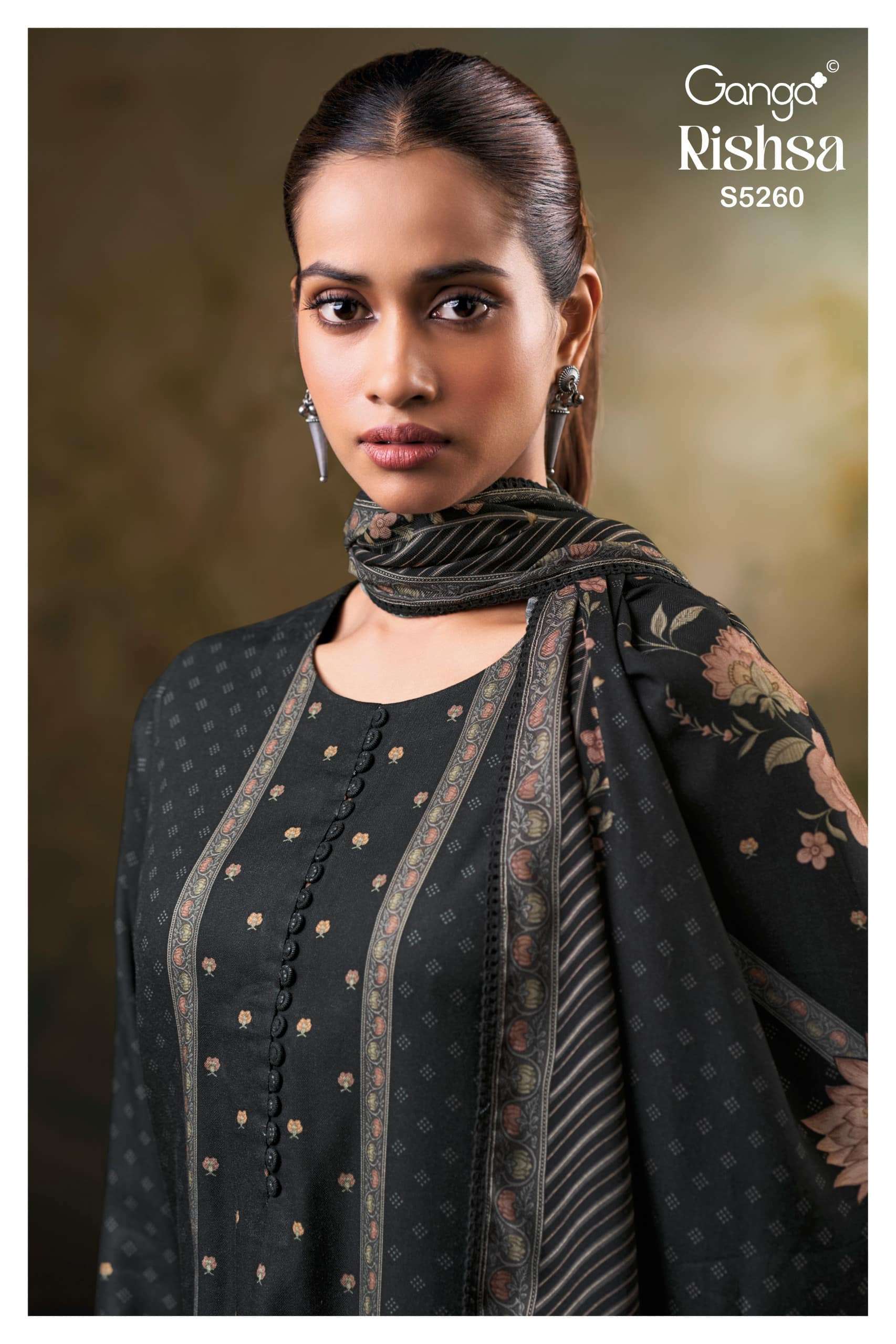 Ganga Fashion Rishsa 5260 Fancy Pashmina Suit Wholesale Catalogue