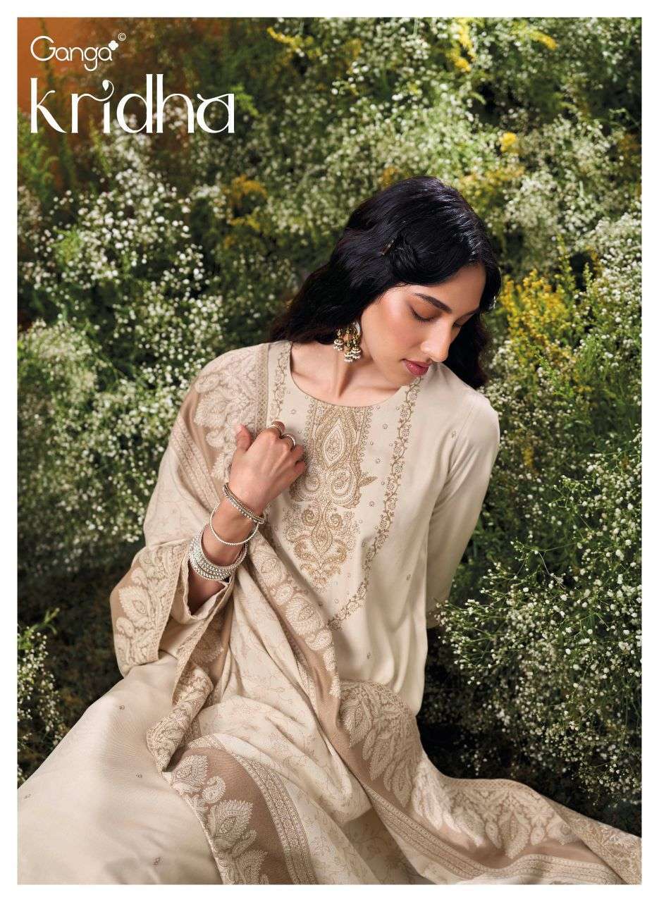 Ganga Kridha Pashmina Embroidered Suit Wholesale Catalogue