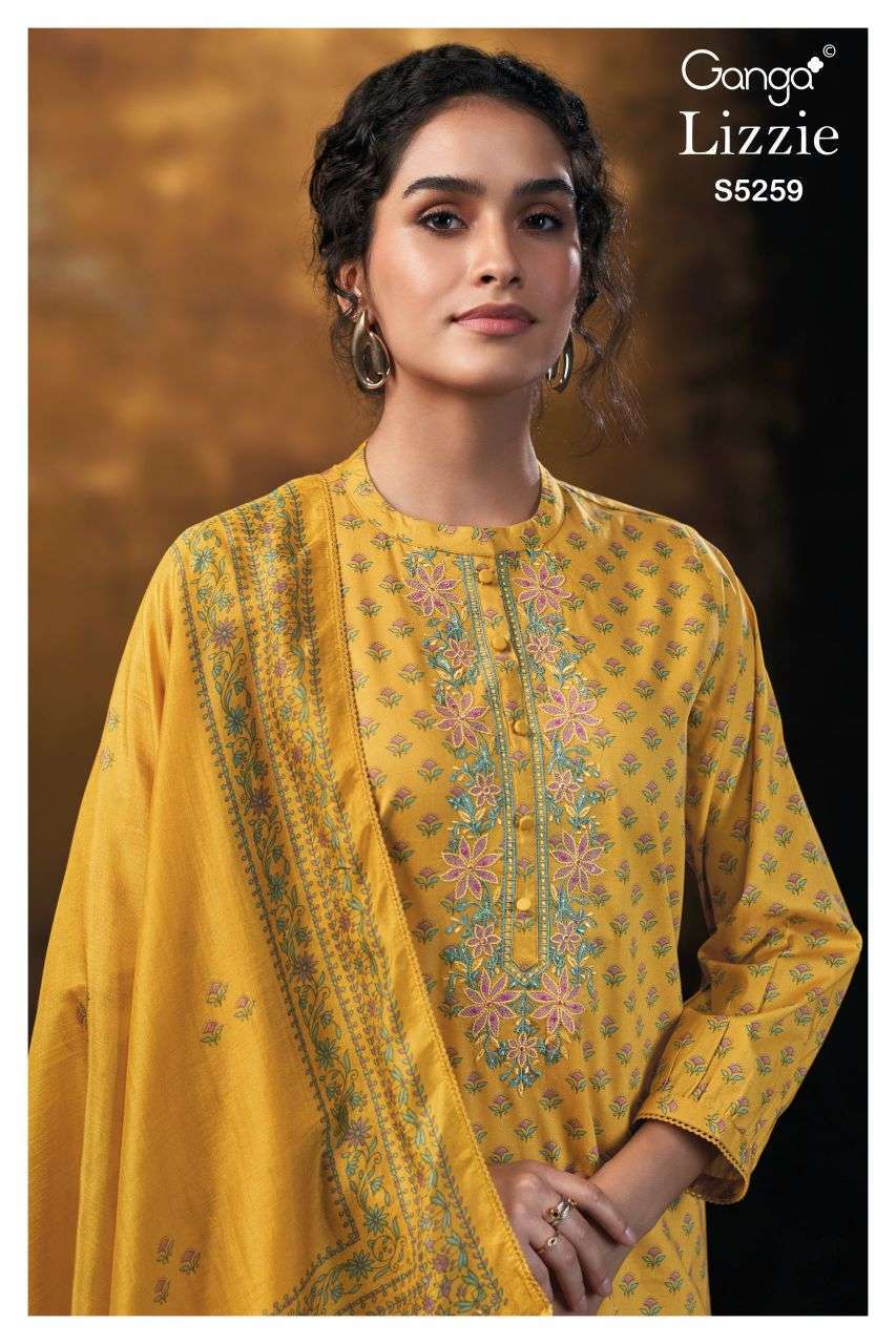 GANGA LIZZIE 5259 COTTON SATIN SALWER KAMEEZ BEST RATE DEALER 
