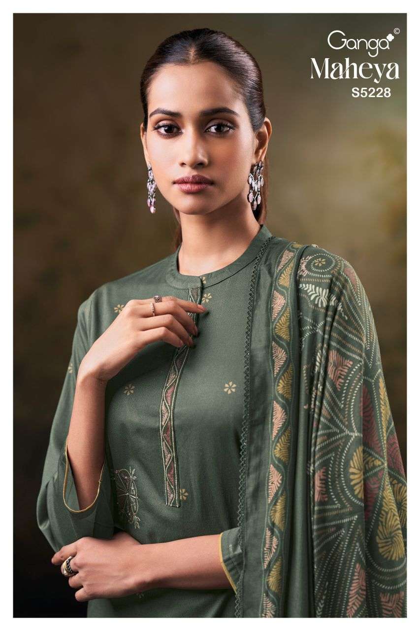 Ganga Maheya 5228 Premium Cotton Designer Suits Wholesale Collection