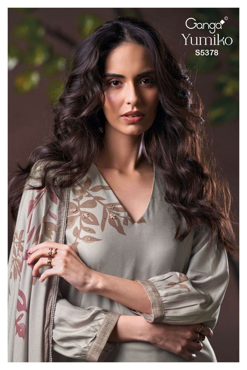 Ganga Yumiko 5378 Wool Pashmina Salwar Kameez Wholesale Catalogue
