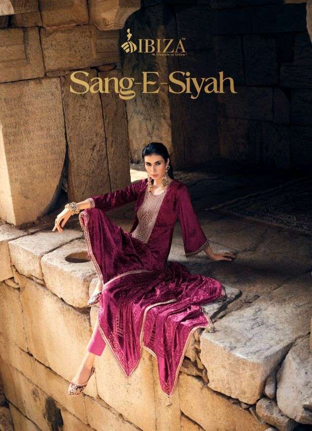 Ibiza Lifestyle Sang E Siyah Velvet Brasso Suit Wholesale Catalogue