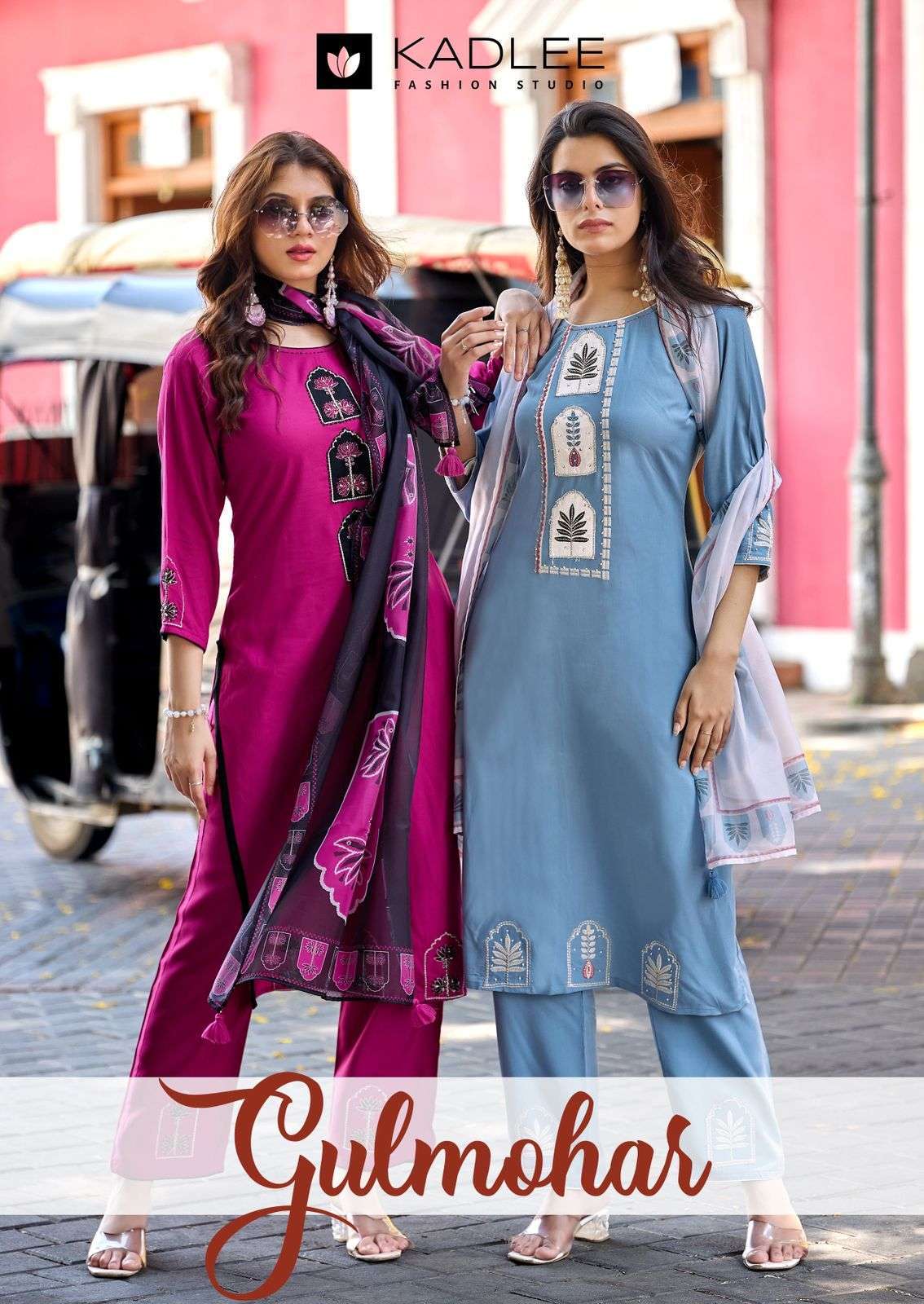 KADLEE GULMOHAR HEAVY RAYON READYMADE 3 PCS SET WHOLESALER 