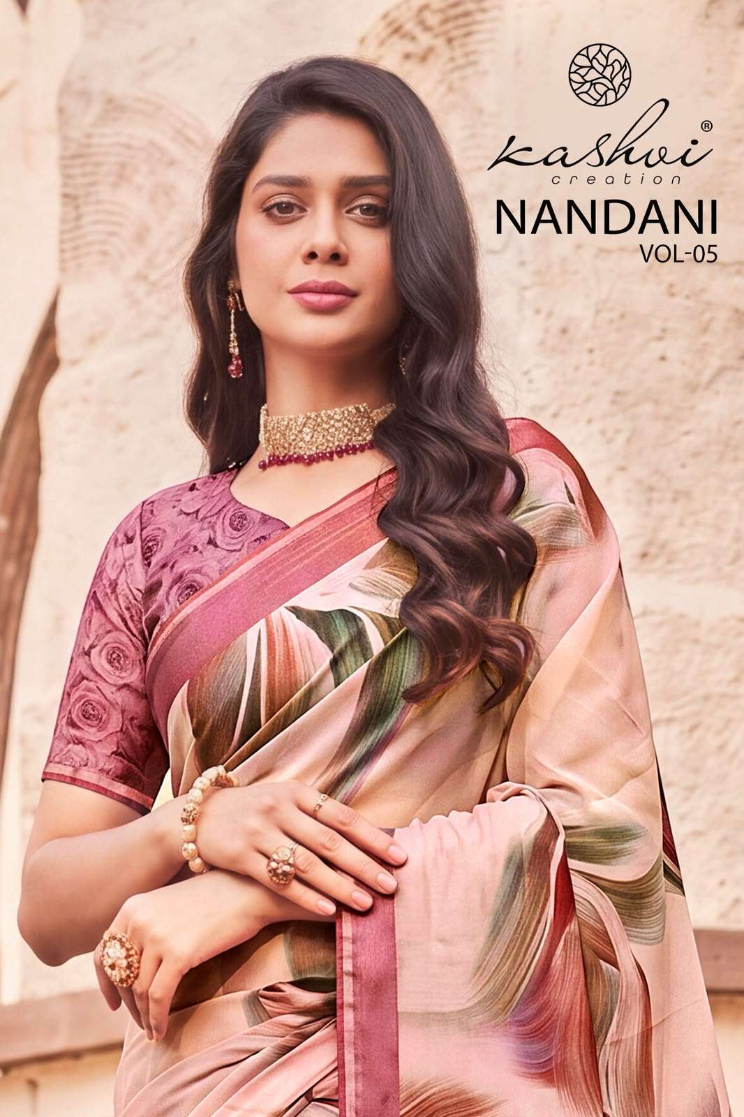Kashvi Creation Nandani Vol-5 Georgette Printed Saree - Original Kashvi Wholesale Catalog - Premium Georgette Collection