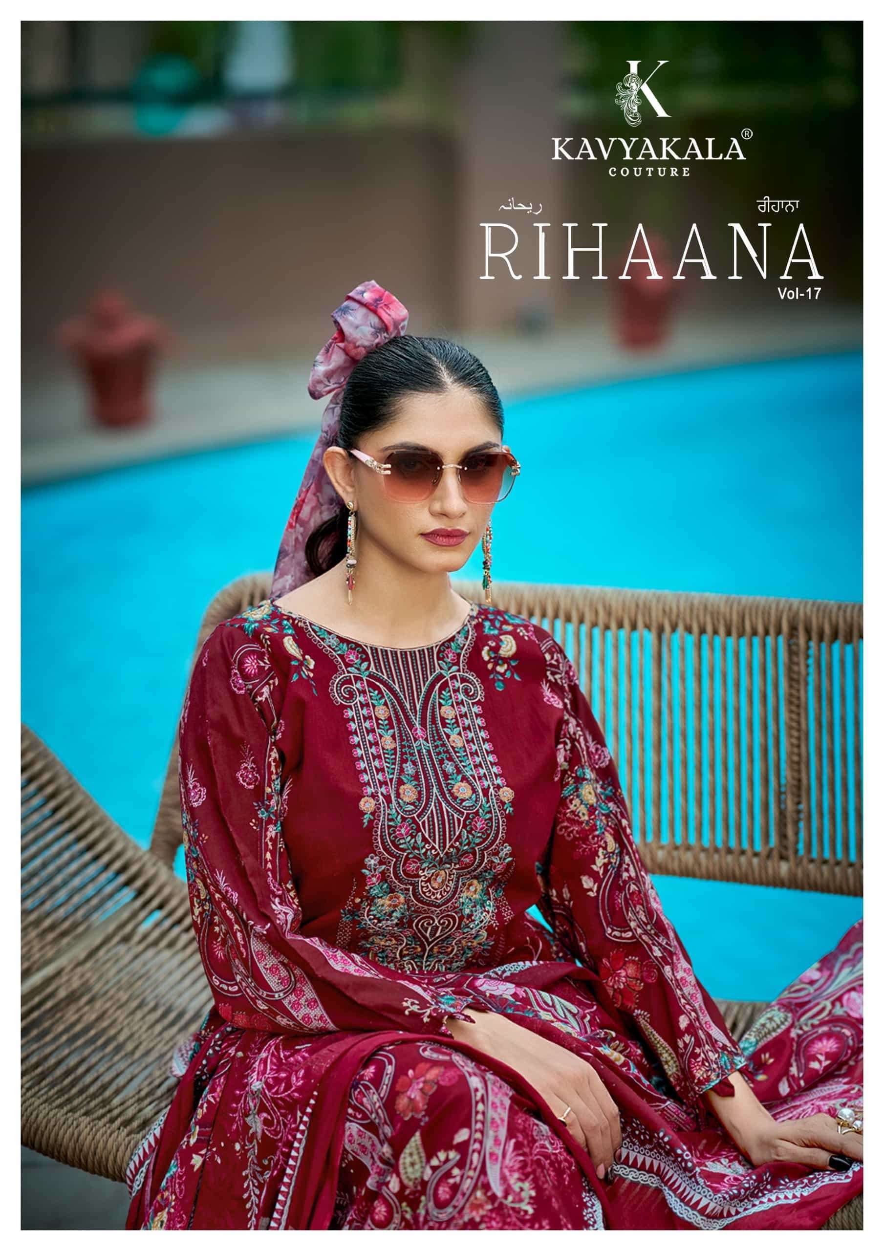 KAVYAKALA COUTURE RIHAANA VOL 17 COTTON LAWN EMBROIDERED SALWER KAMEEZ BEST RATE DEALER 2026