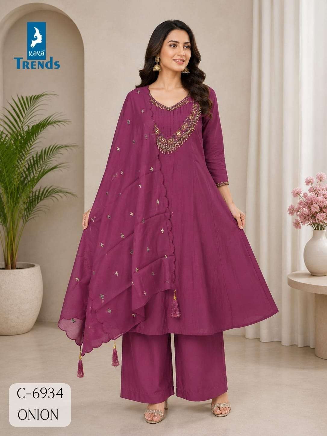 KAYA 6934 CORAL WITH FANCY THREAD WORK READYMADE SALWER KAMEEZ BEST RATE 