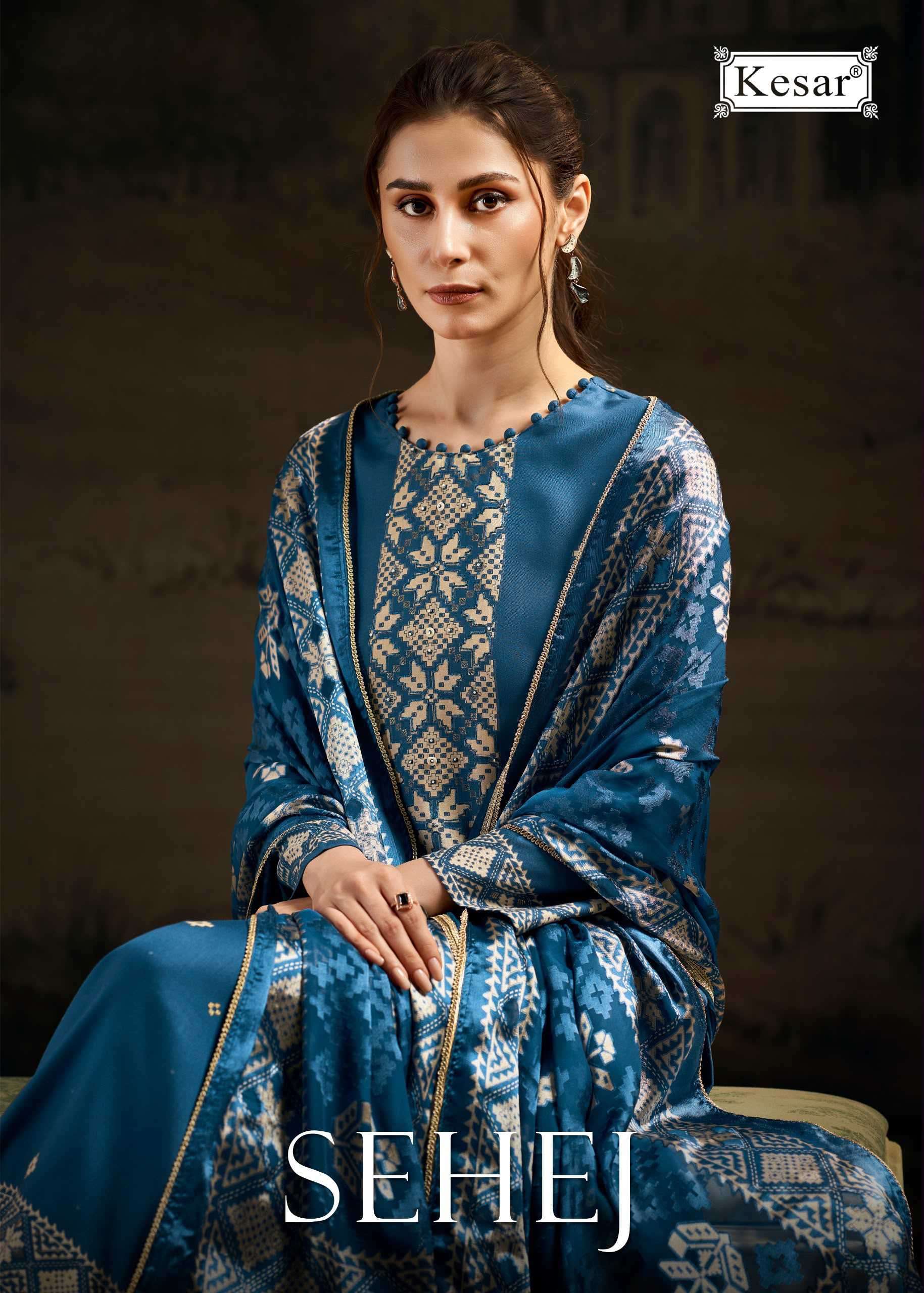 Kesar Sehej Viscose Pashmina Dress Material Wholesale Catalogue