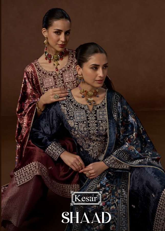 Kesar Shaad Viscose Velvet Suit Wholesale Catalogue