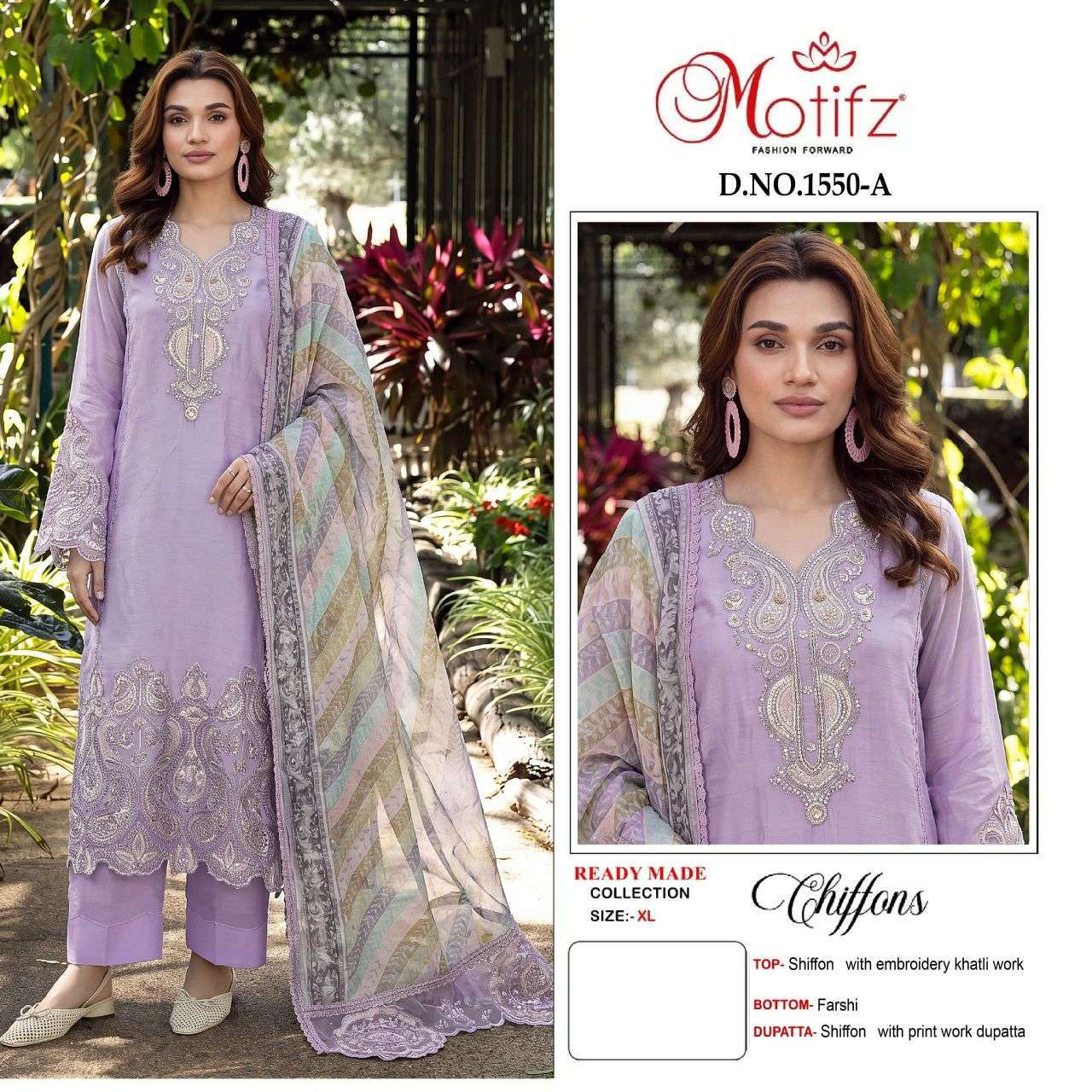 Motifz 1550 Salsa Chiffon Pakistani Suit Wholesale Catalogue
