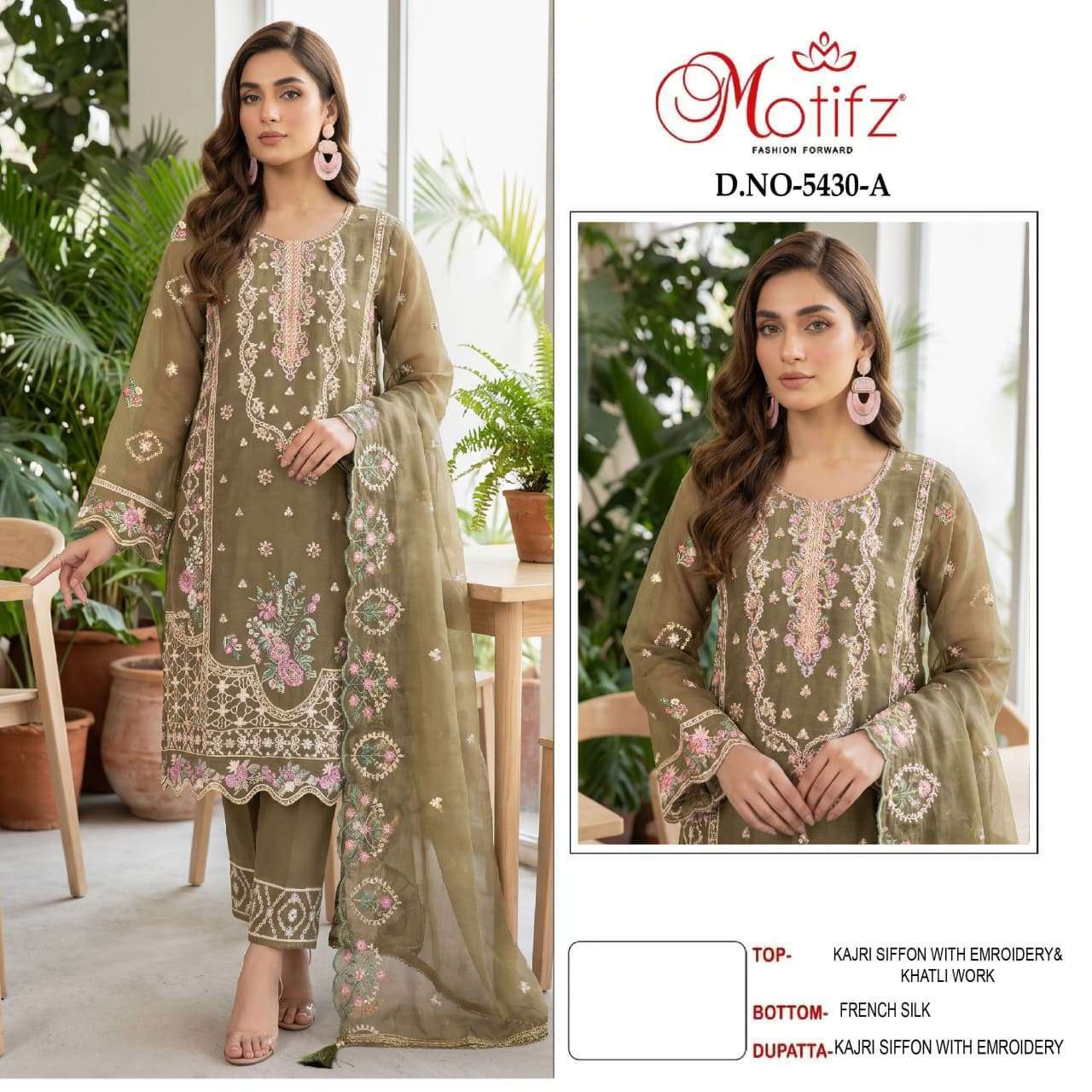 Motifz 5430 Fancy Embroidered Chiffon Wholesale Catalogue