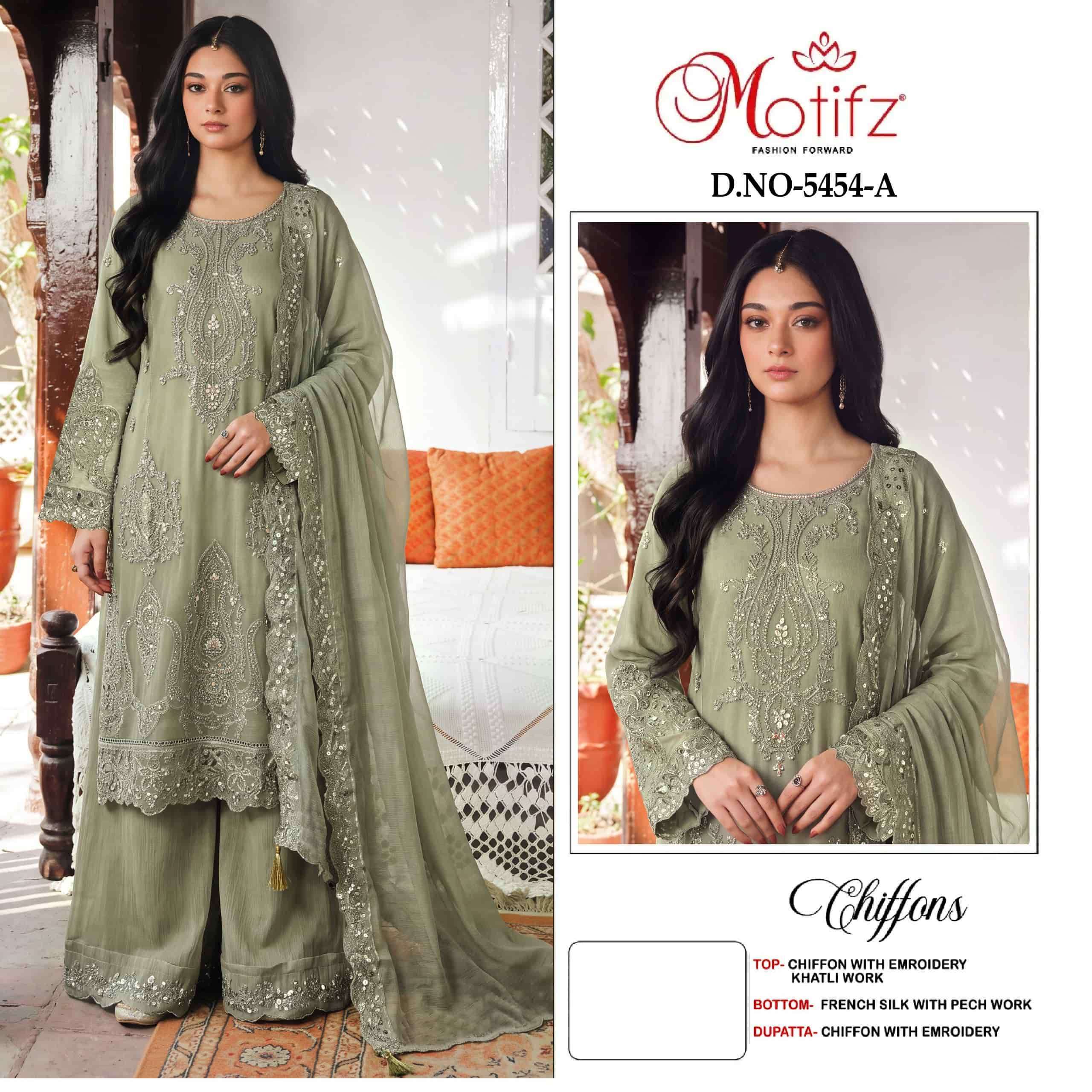 MOTIFZ D 5454 CHIFFON WEDDING PAKISTANI DRESS EXPORTERS BEST RATE 2026 
