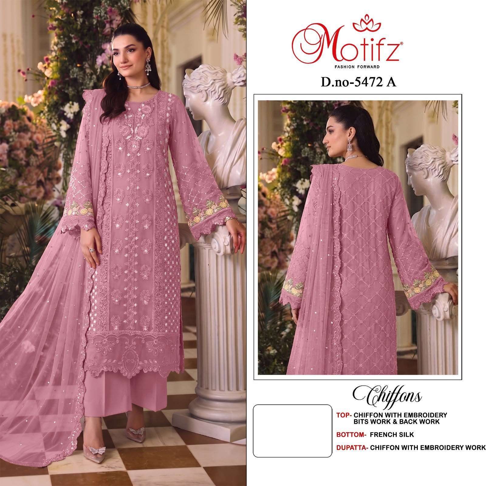 Motifz D-5472 Designer Salwar Suit Wholesale Price - Original Motifz Catalog - Pakistani Collection
