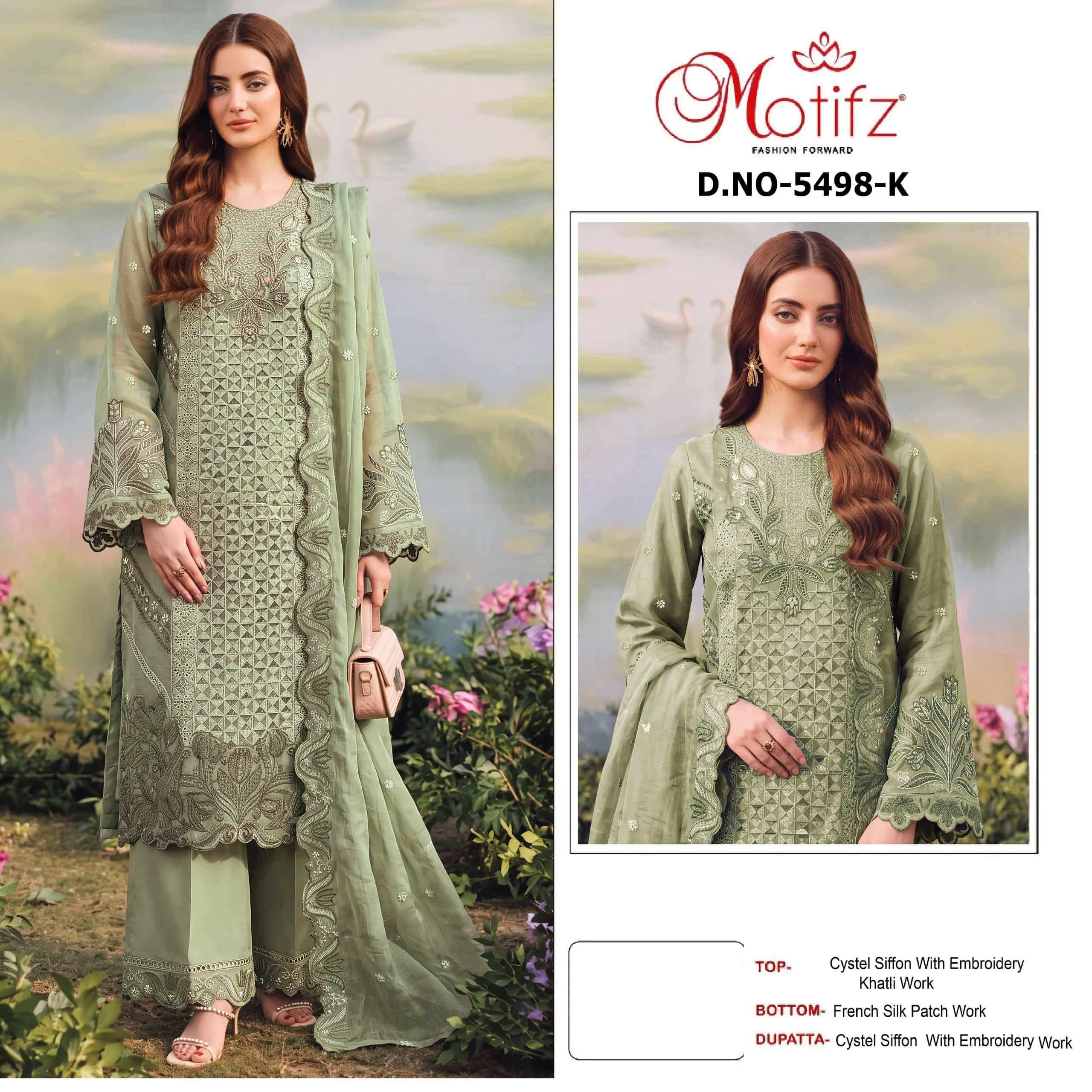 Motifz D 5498 Jklm Designer Work Pakistani Dress Wholesale Catalogue