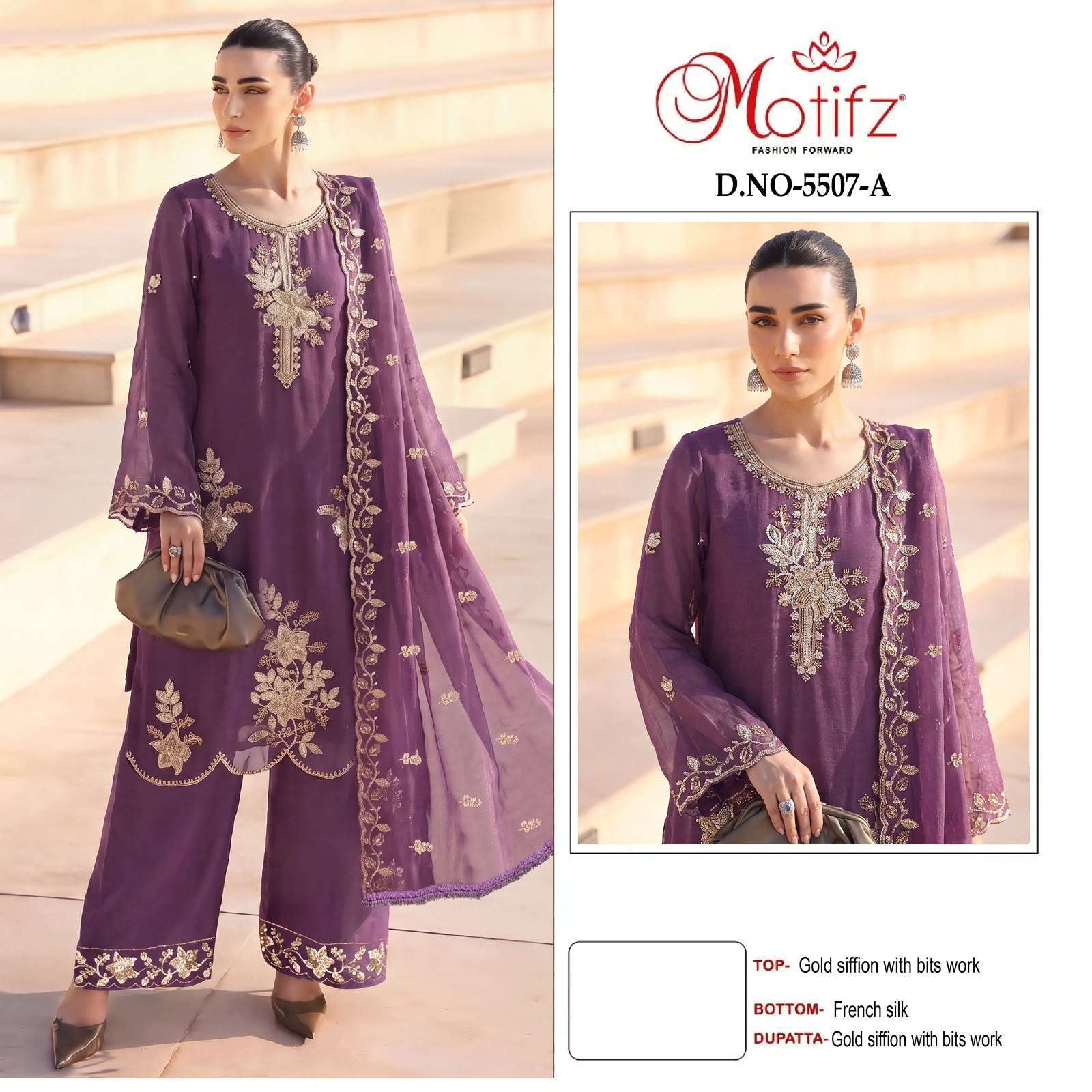 Motifz D 5507 - Pakistani Chiffon Suit Collection