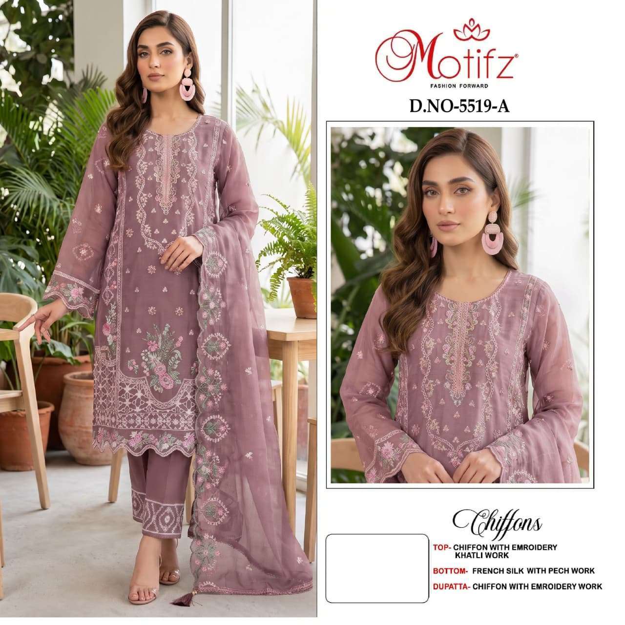 Motifz D 5519 Chiffon Suit Wholesale Catalogue