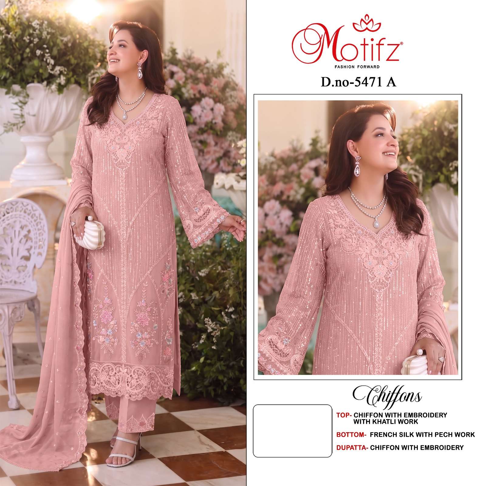 Motifz Design No 5471 Chiffon Dupatta Pakistani Collection