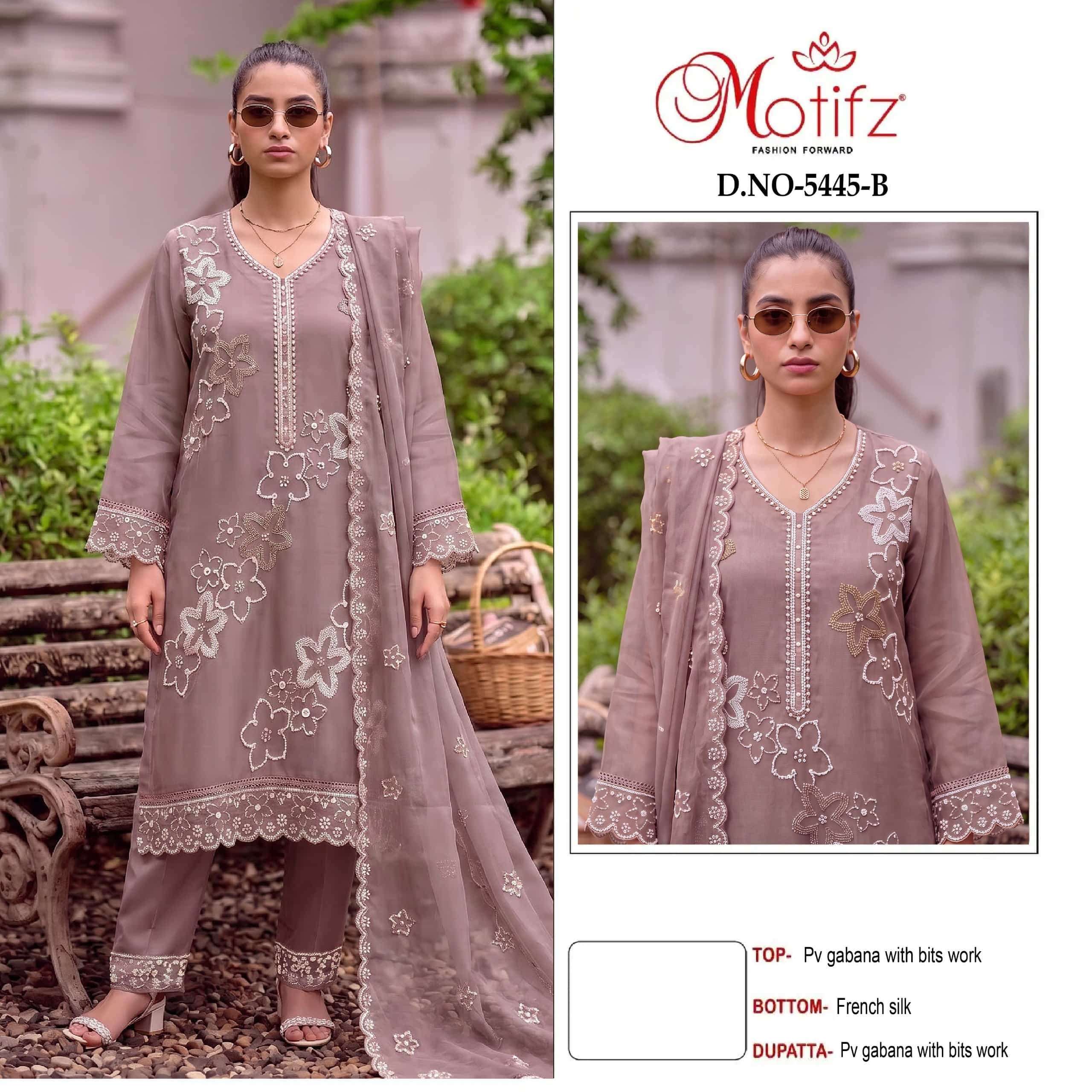 MOTIFZ FASHION D 5445 PAKISTANI SUIT WHOLESALER BEST RATE DEALER 