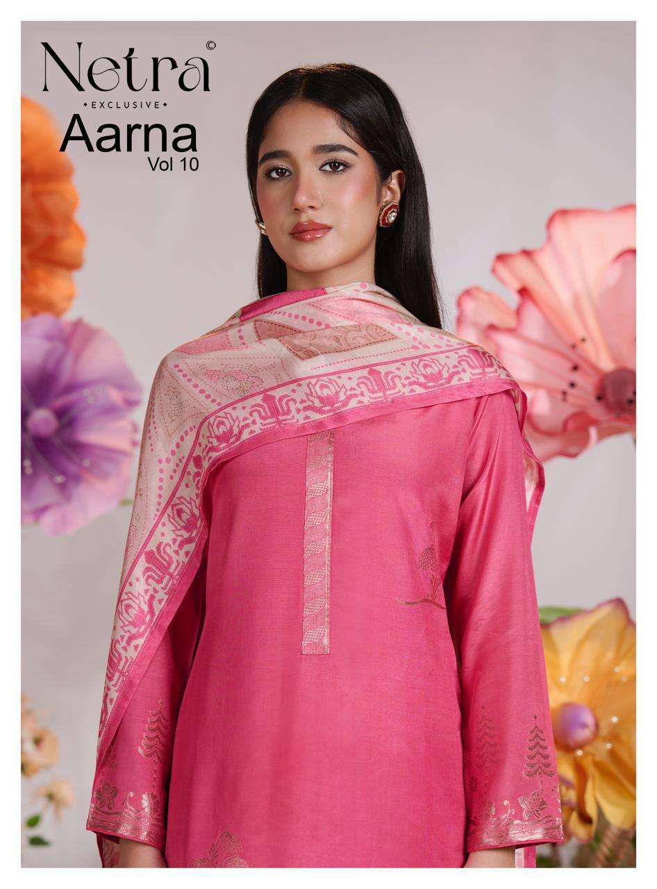 NETRA AARNA VOL 10 BEMBERG MUSLIN JACQUARD DESIGNER SALWER KAMEEZ BEST RATE 