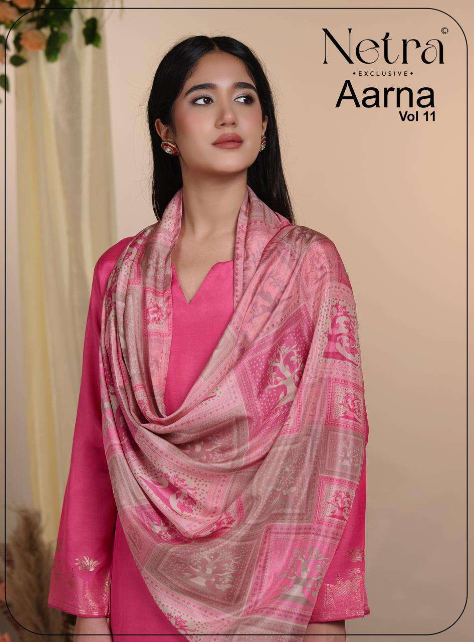 Netra Aarna Vol-11 Pure Bemberg Muslin Silk Designer Dress Material