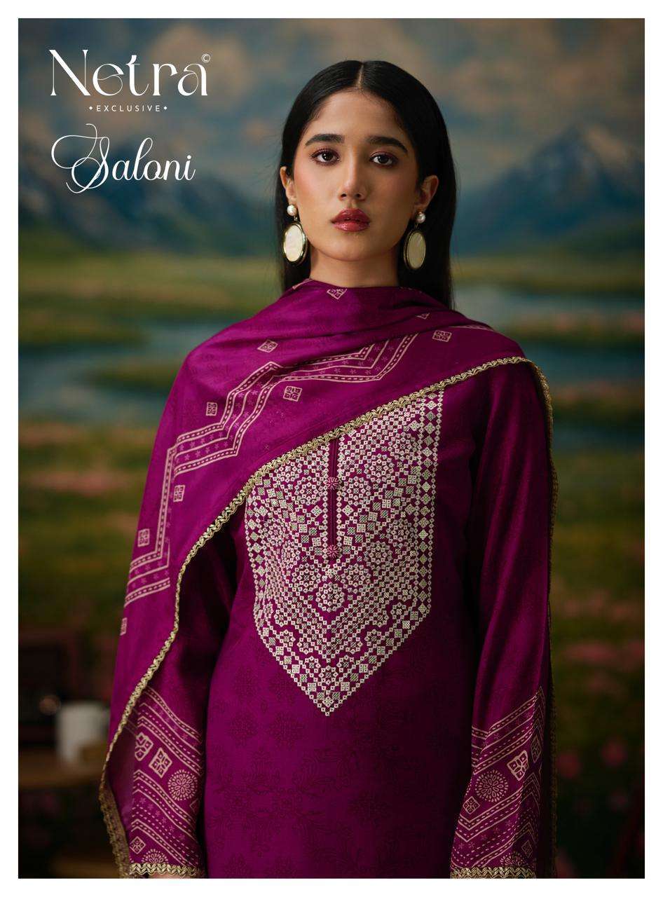 Netra Saloni Pure Muslin Suit Wholesale Catalogue