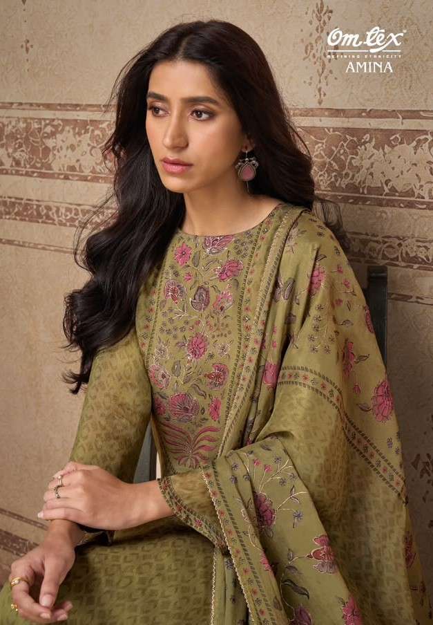 Omtex Amina Organza Digital Print With Embroidered Patch Work Salwar Suit
