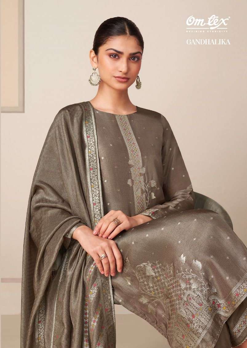 OMTEX GANDHALIKA SILK JACQUARD DESIGNER SALWER KAMEEZ BEST RATE 2026