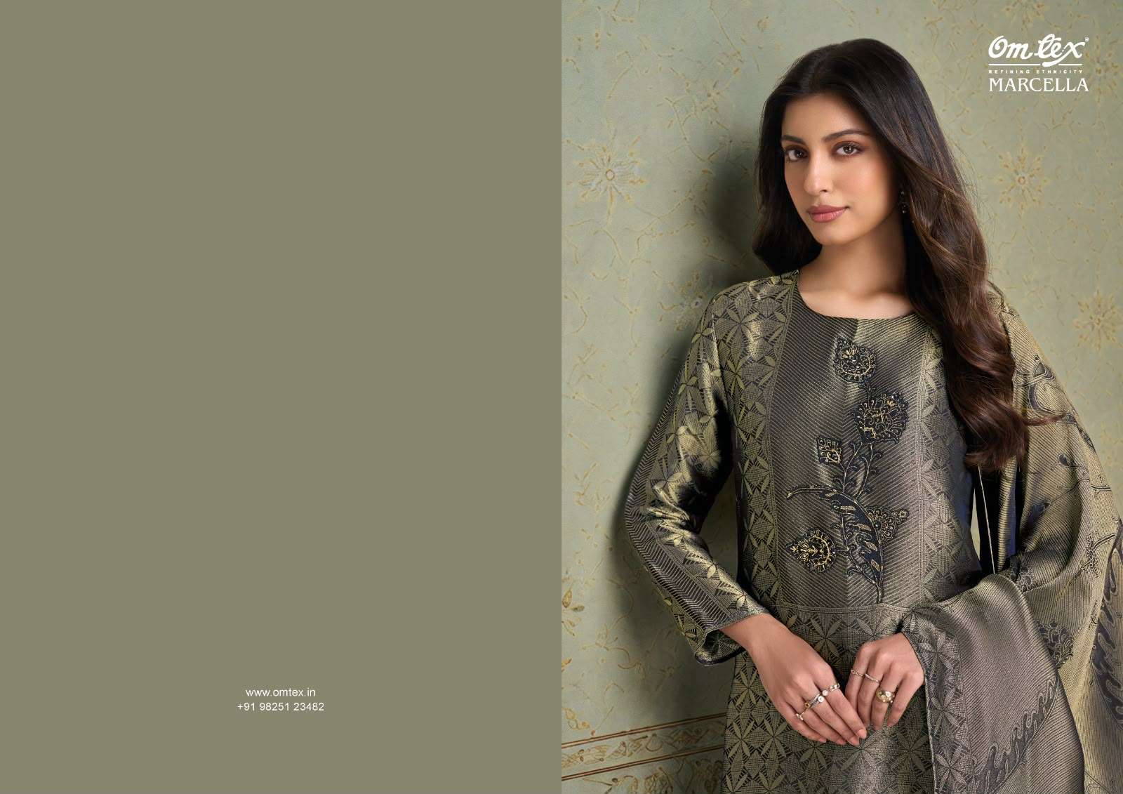 Omtex Marcella Designer Lawn Cotton Suit Wholesale Price - Original Omtex Prints - Marcella Collection - 4 Pcs Set