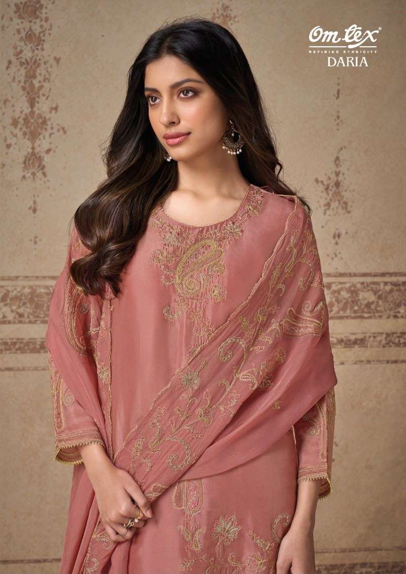 OMTEX SARIA SILK EMBROIDERED SALWER KAMEEZ BEST RATE DEALER 