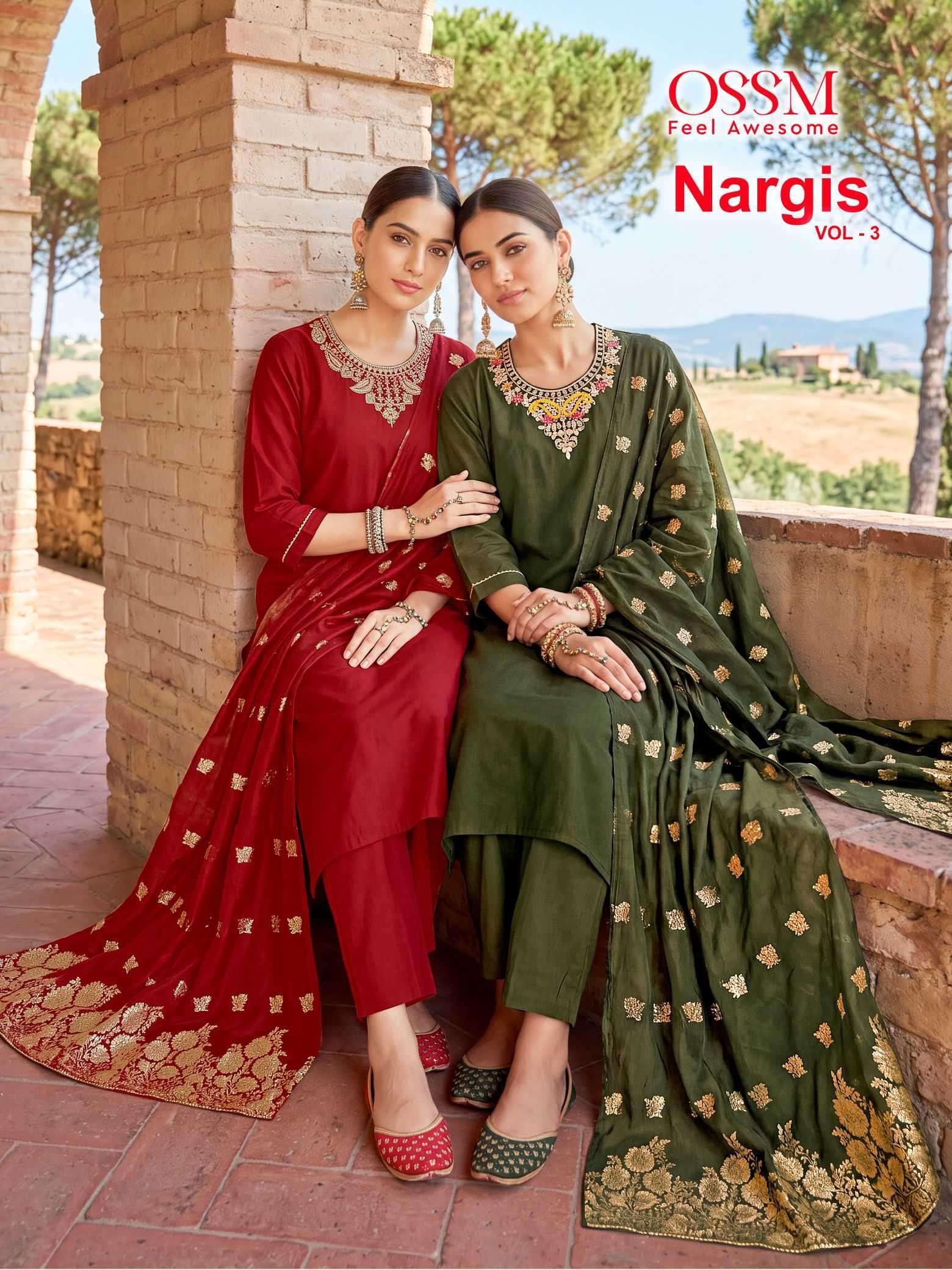 OSSM NARGIS VOL 3 ROMAN SILK EMBROIDERED READYMADE SUIT WHOLESALER BEST RATE 2026