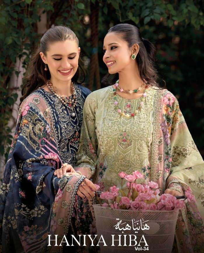 Pakiza Prints Hania Hiba Vol-34 Lawn Cotton Dress Material