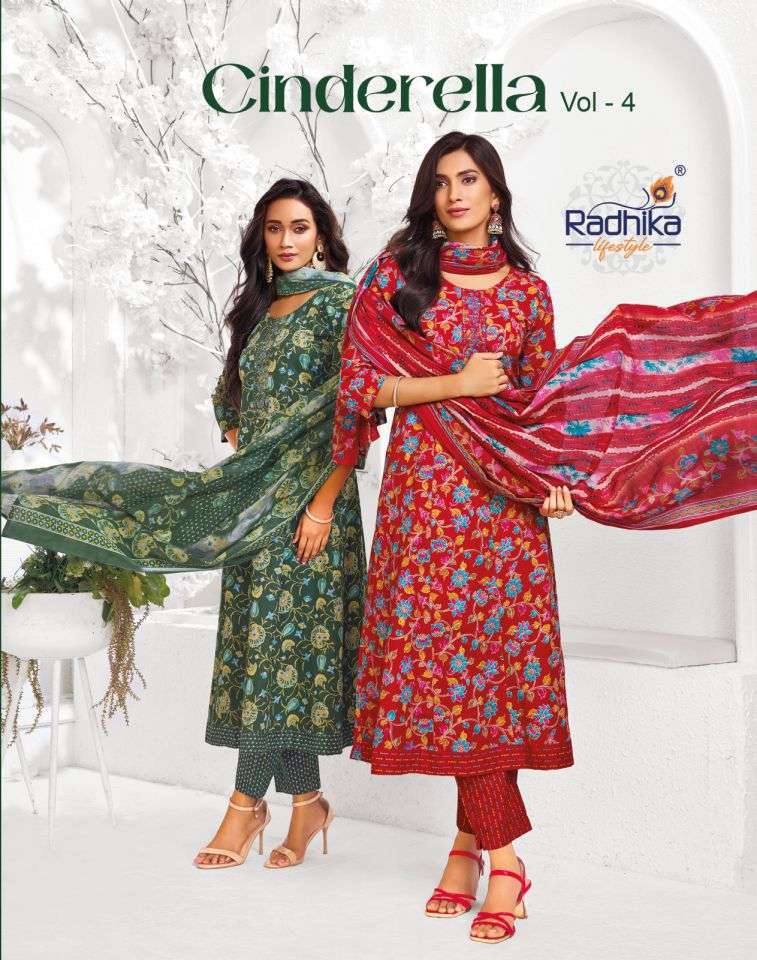 Radhika Lifestyle Cinderella Vol-4 Cotton Embroidered Readymade Kurti Collection Wholesale Catalogue Original Maajisa Fashion Surat