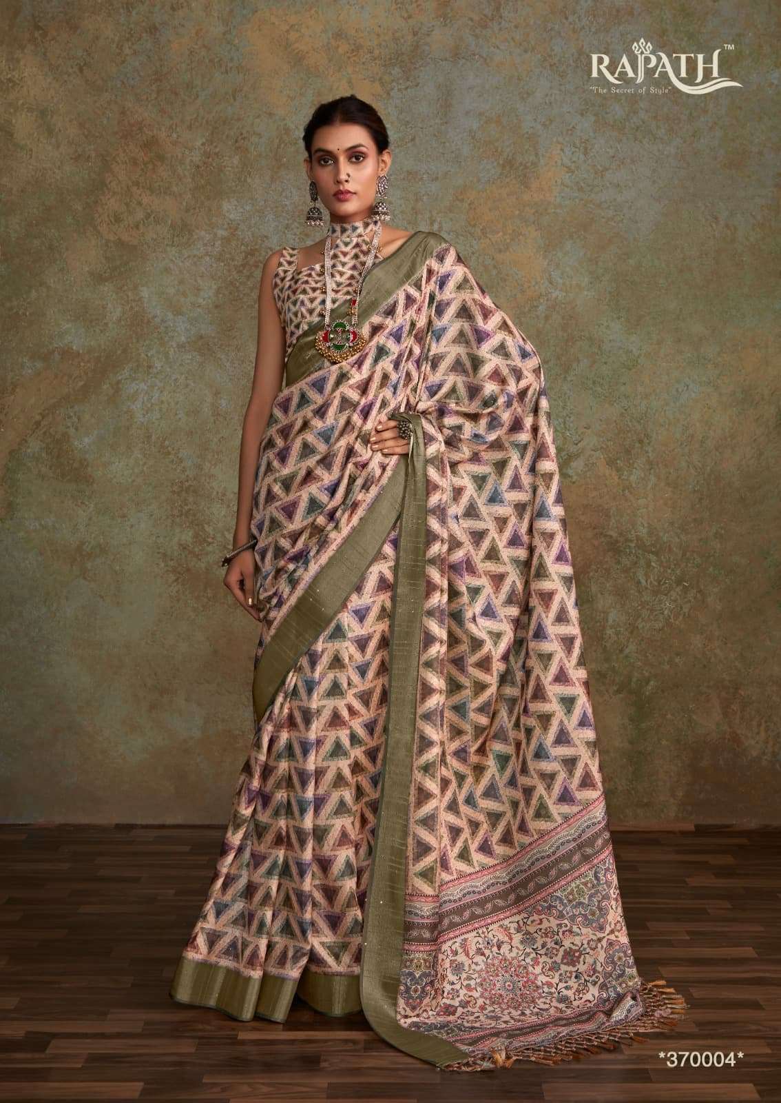 Rajpath Ritika Silk 370001 To 370008 Pure Handloom Bagru Printed Zari Border Sequence Work Festive Office Wear Saree Catalogue Wholesale Collection