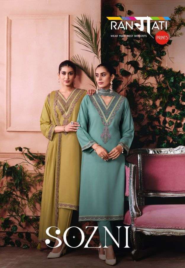 Rangati Sozni Pashmina Salwar Suit Wholesale - 4 Pcs Set - Rate 1861