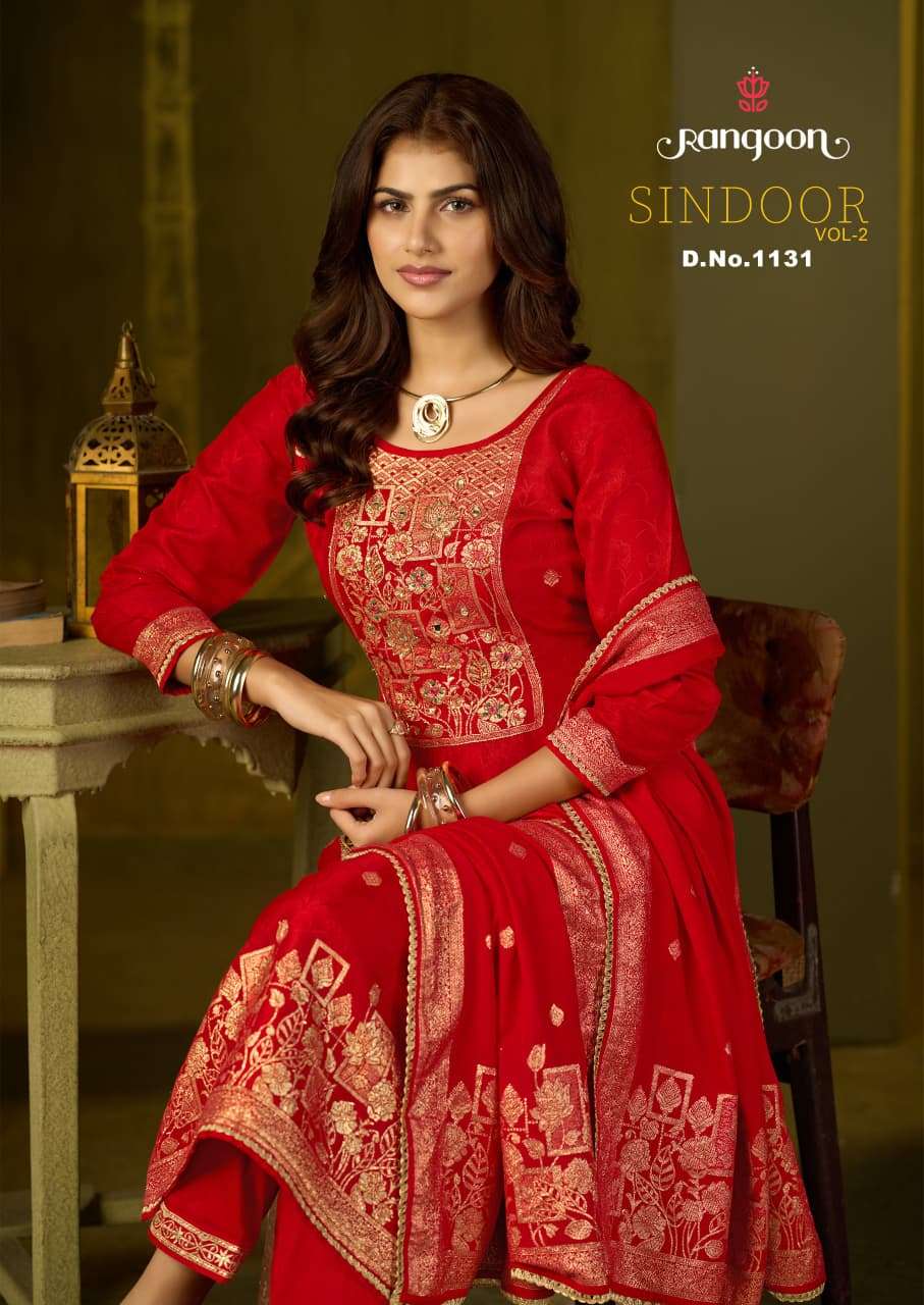 Rangoon Sindoor Vol-02 Pure Dola Russian Jacquard Wholesale Catalogue