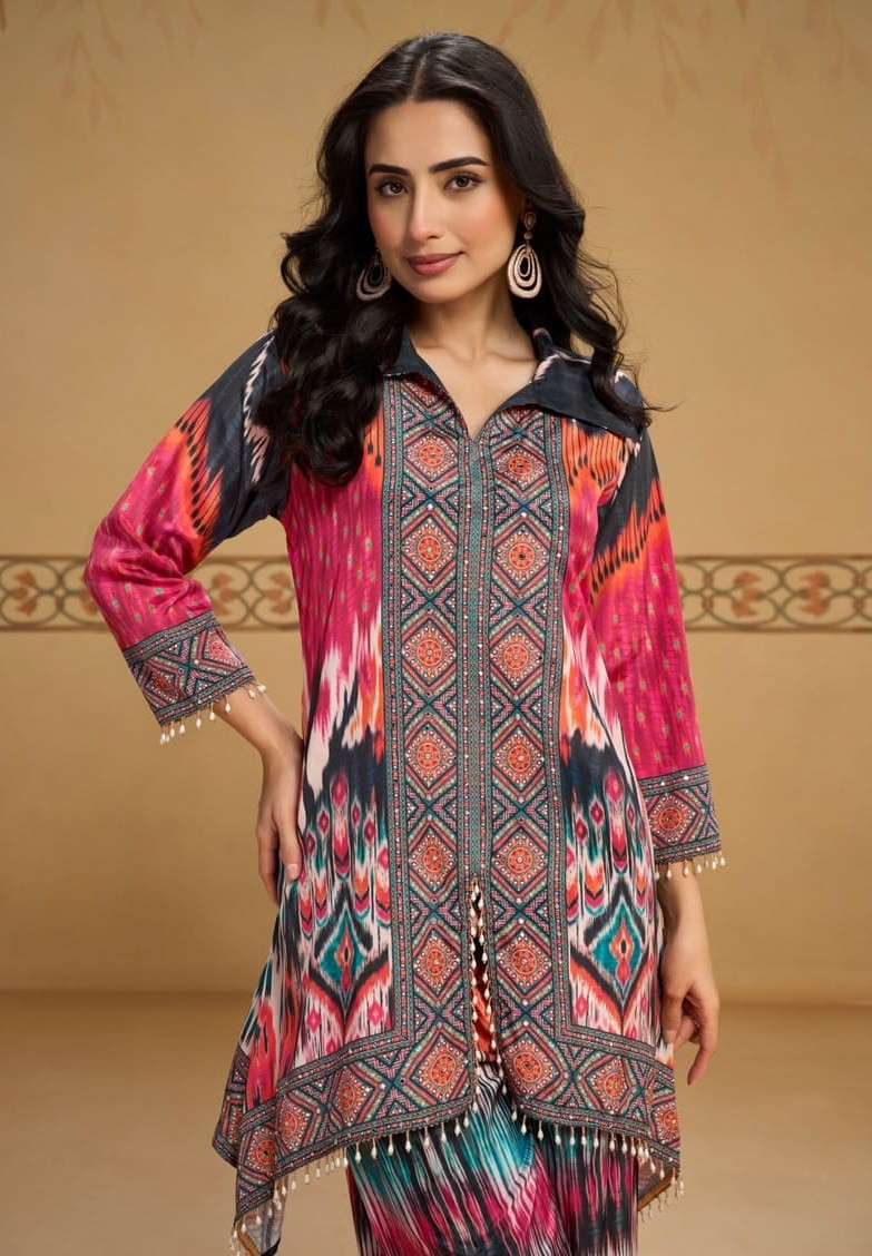 Rasalika Sukh Crepe Silk Cord Set Wholesale Price - 3 Pcs Set