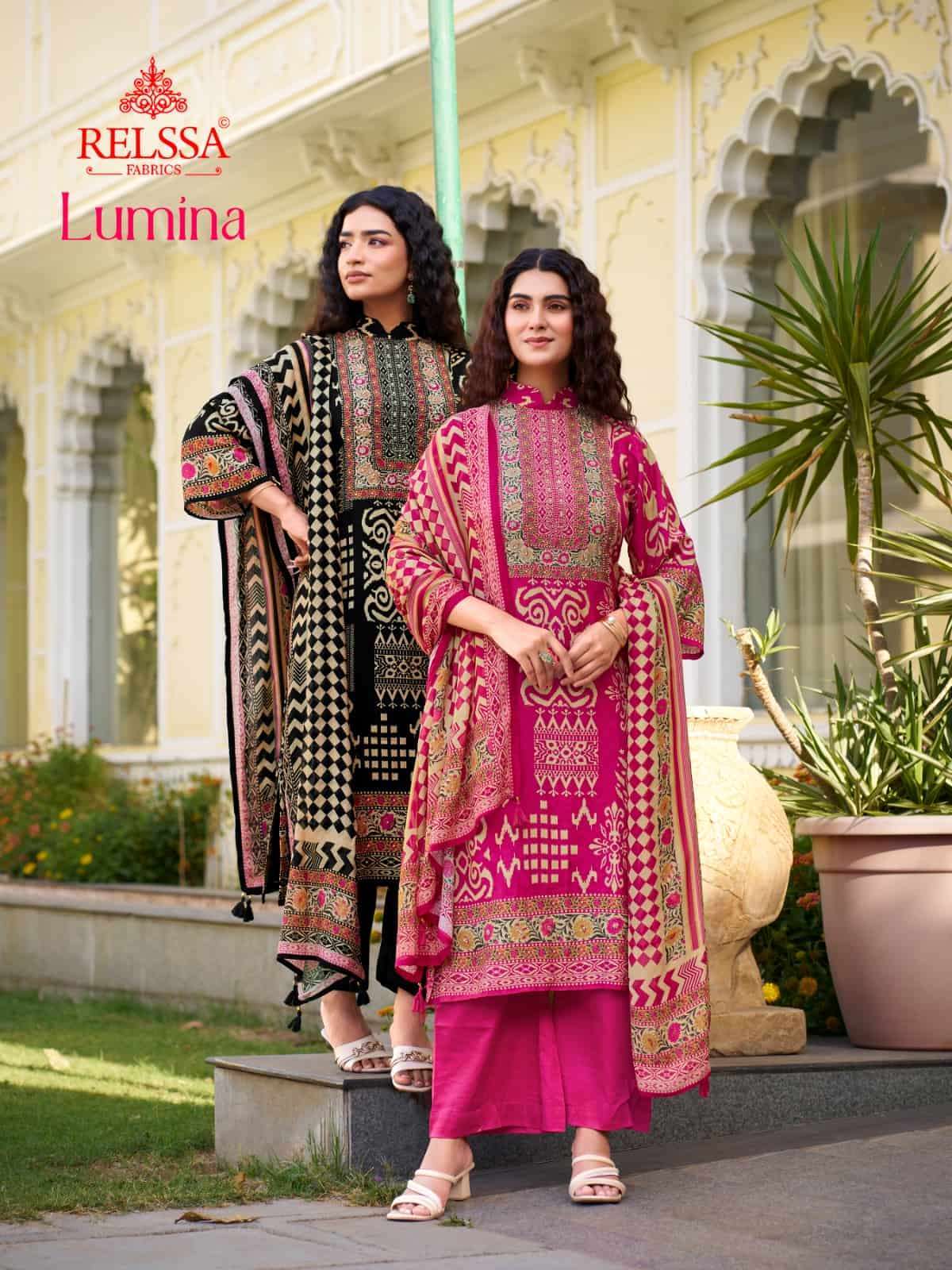Relssa Lumina Pure Muslin Fancy Handwork Designer Suits Wholesale @ 1895
