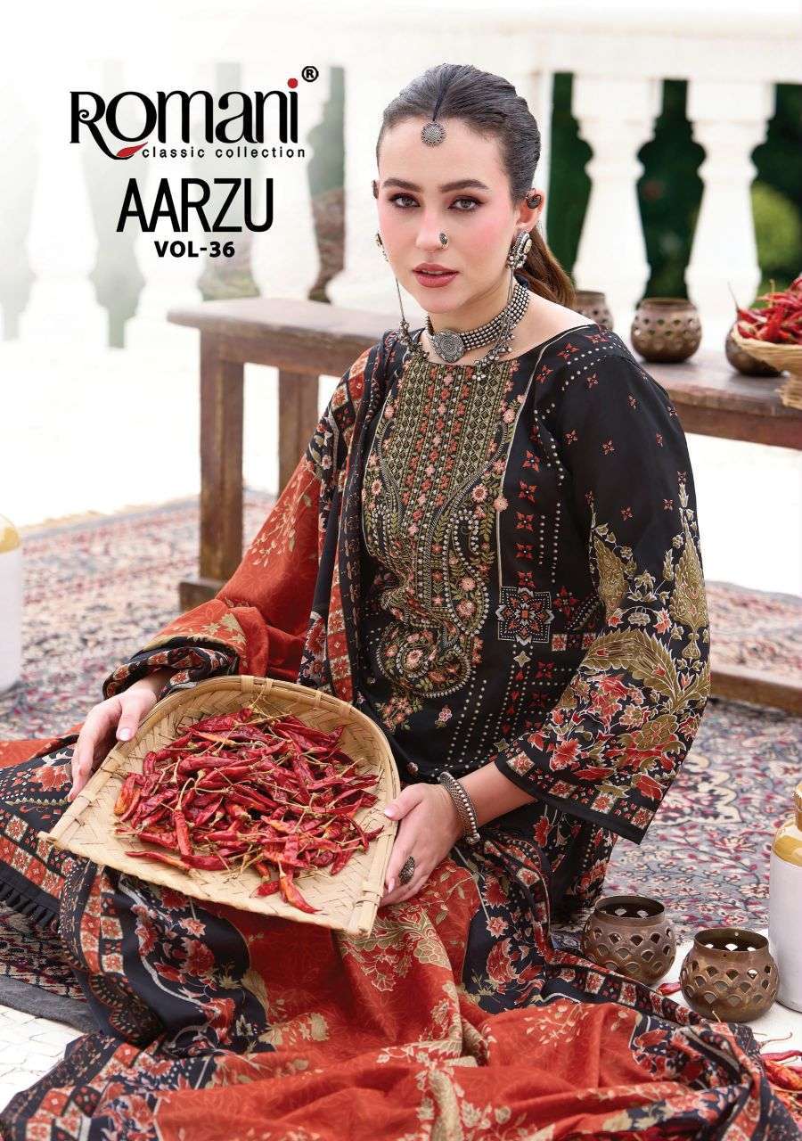 ROMANI AARZU VOL 36 SOFT COTTON PRINT SALWER KAMEEZ BEST RATE DEALER IN SURAT 