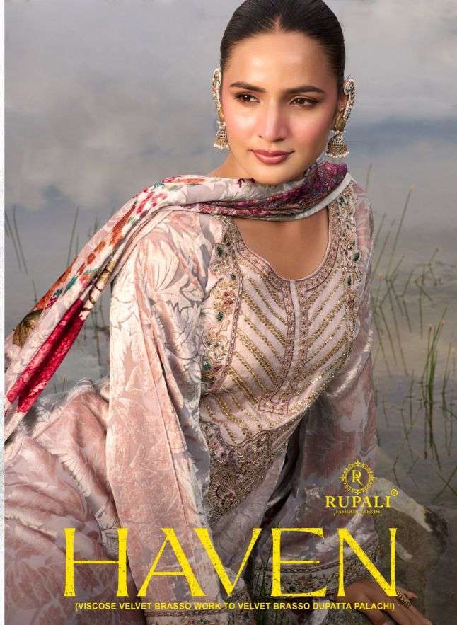 Rupali Fashion Haven Viscose Velvet Designer Salwar Kameez Catalogue Wholesale Collection