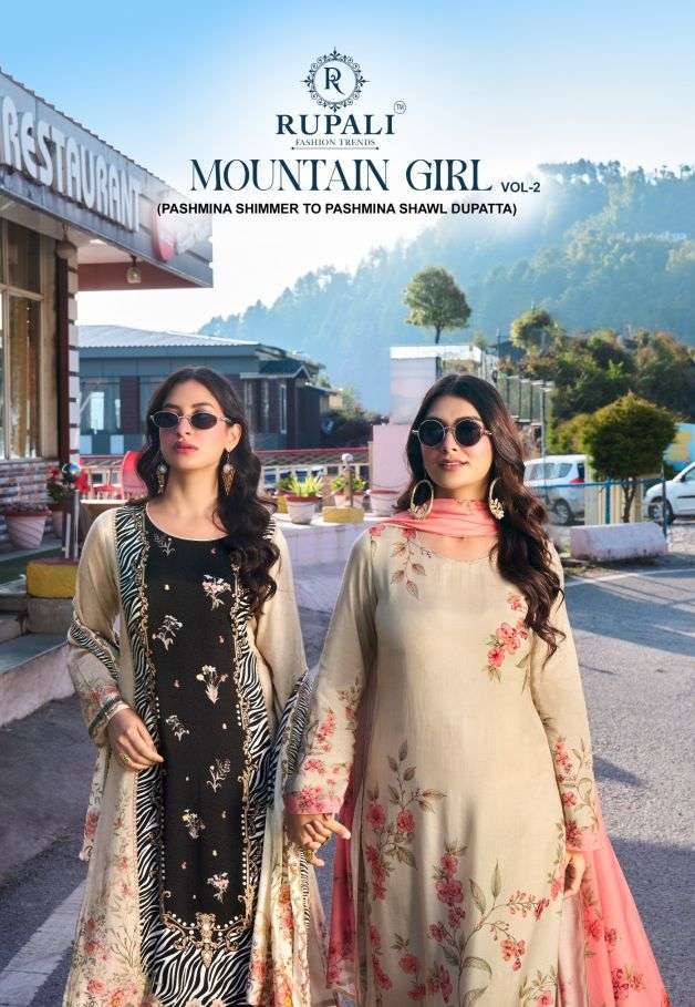 Rupali Fashion Mountain Girl Vol-2 Pashmina Salwar Kameez - Original Rupali Fashion Wholesale Catalog - Premium Pashmina Winter Collection