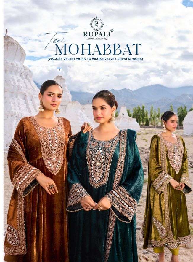 Rupali Fashion Teri Mohabbat Winter Wear Velvet Suit Collection Wholesale Catalogue Original Maajisa Fashion Surat