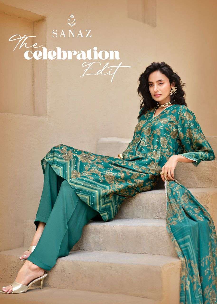 Sanaz The Celebration Edit Viscose Russian Salwar Suit Wholesale - 4 Pcs Set - Rate 2195
