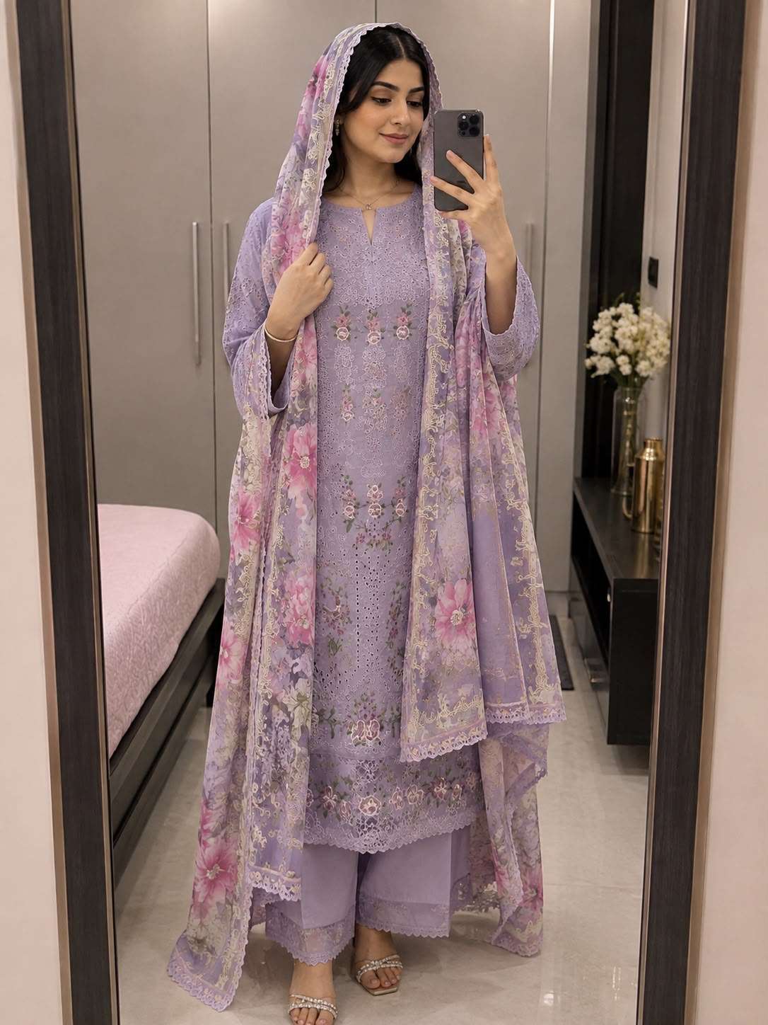 Saniya Trendz 7211 EFGH Chikankari Work Pakistani Suit Collection