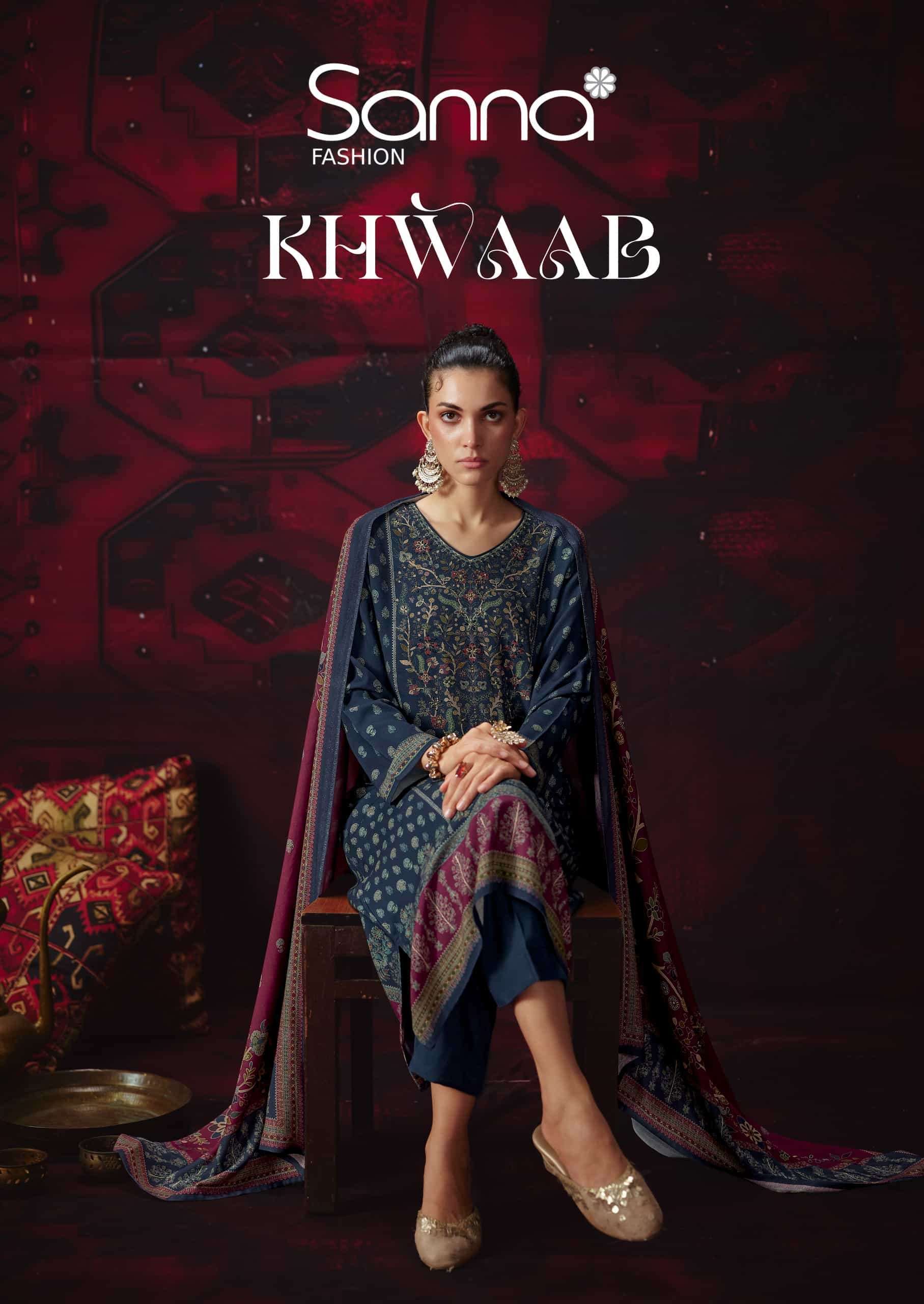 Sanna Fashion Khwaab Pure Pashmina Digital Print Suit Wholesale Catalogue
