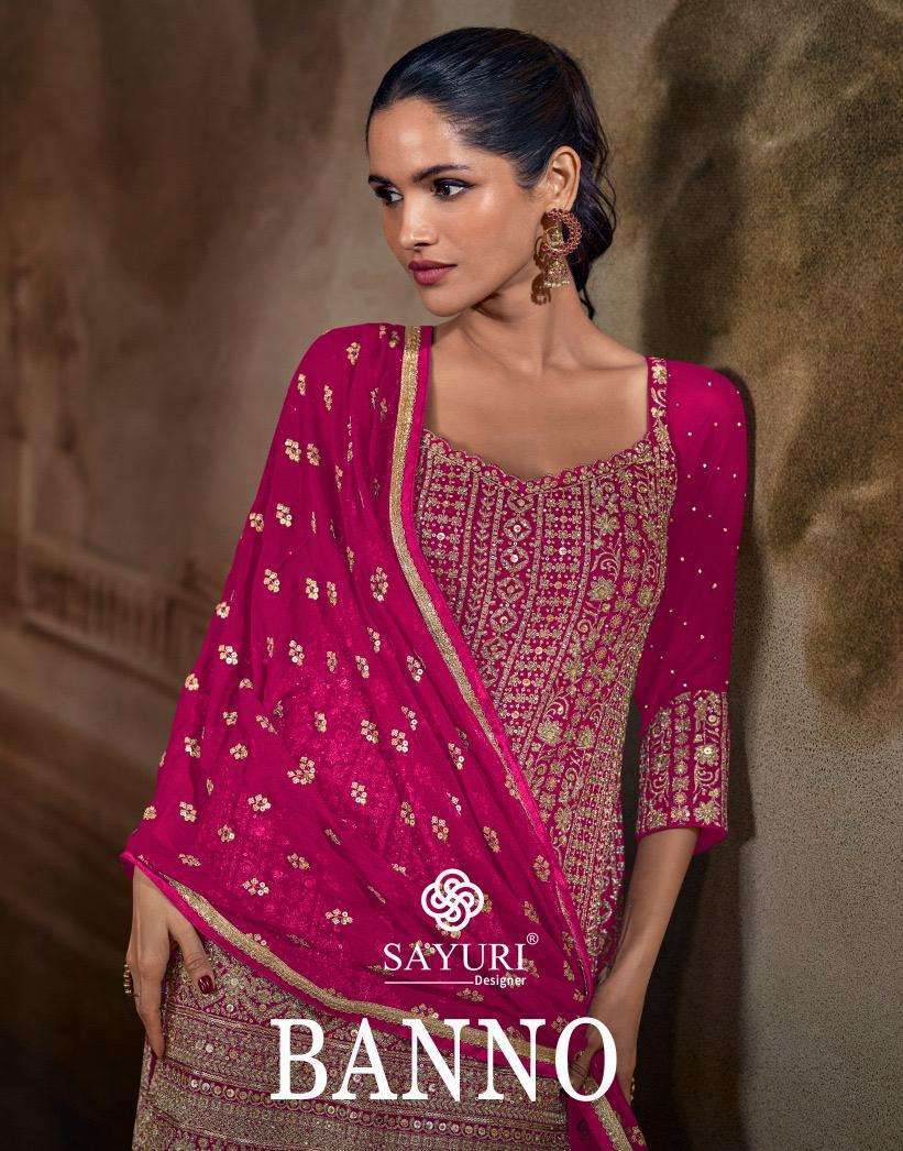 Sayuri Designer Banno Georgette Party Wear Readymade Suit Collection Wholesale Catalogue Original Maajisa Fashion Surat